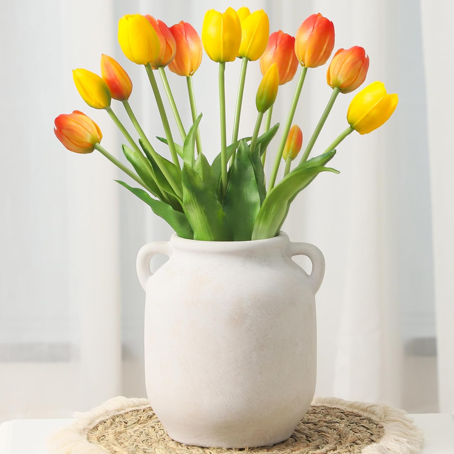 Farmhouse Rustic Table Vases / 7.6" Rustic / White / 7.6 Inch