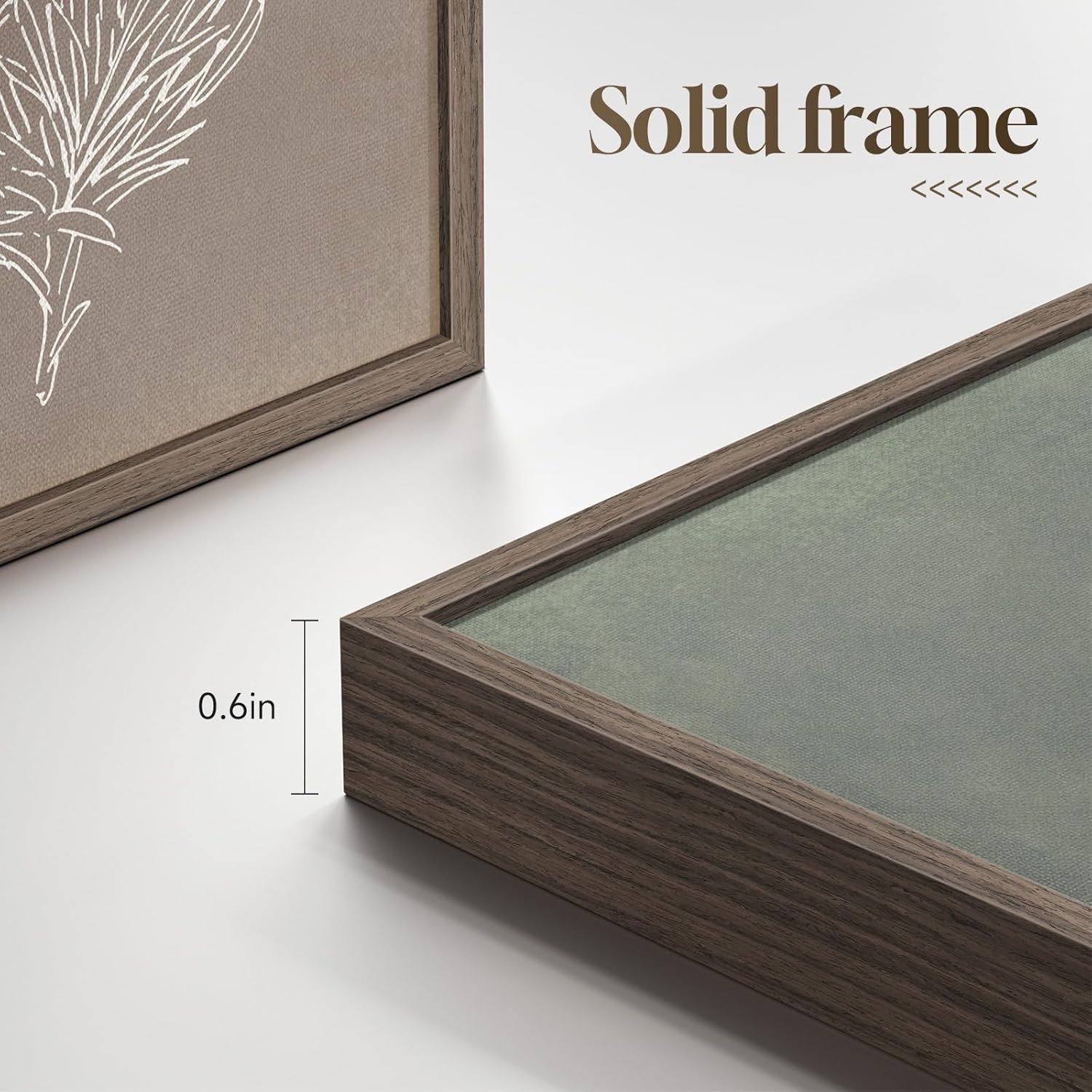 Framed Boho Botanical Wall Art / 12" W x 16" H x / Simple - Walnut Framed / Set of 4