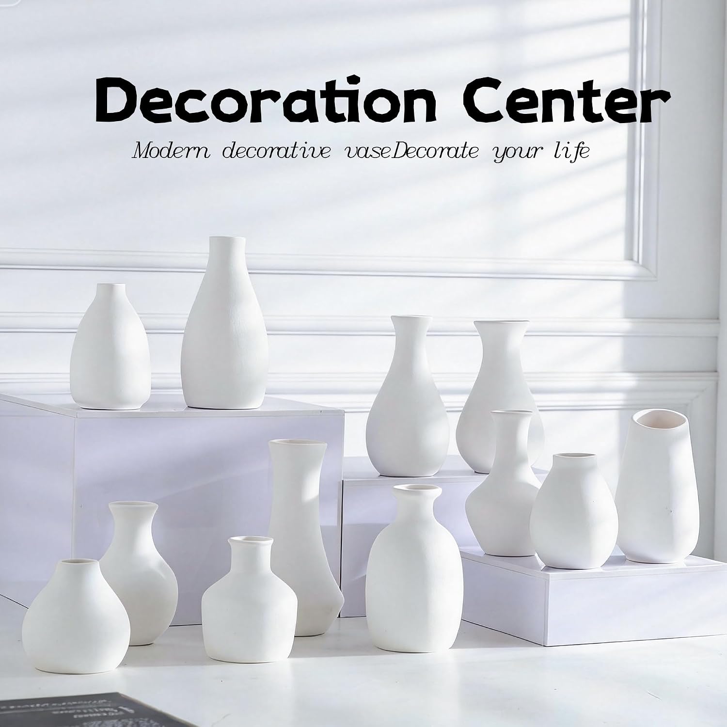 Small Ceramic Vase in Bulk / White Bud Vases / Set of 12