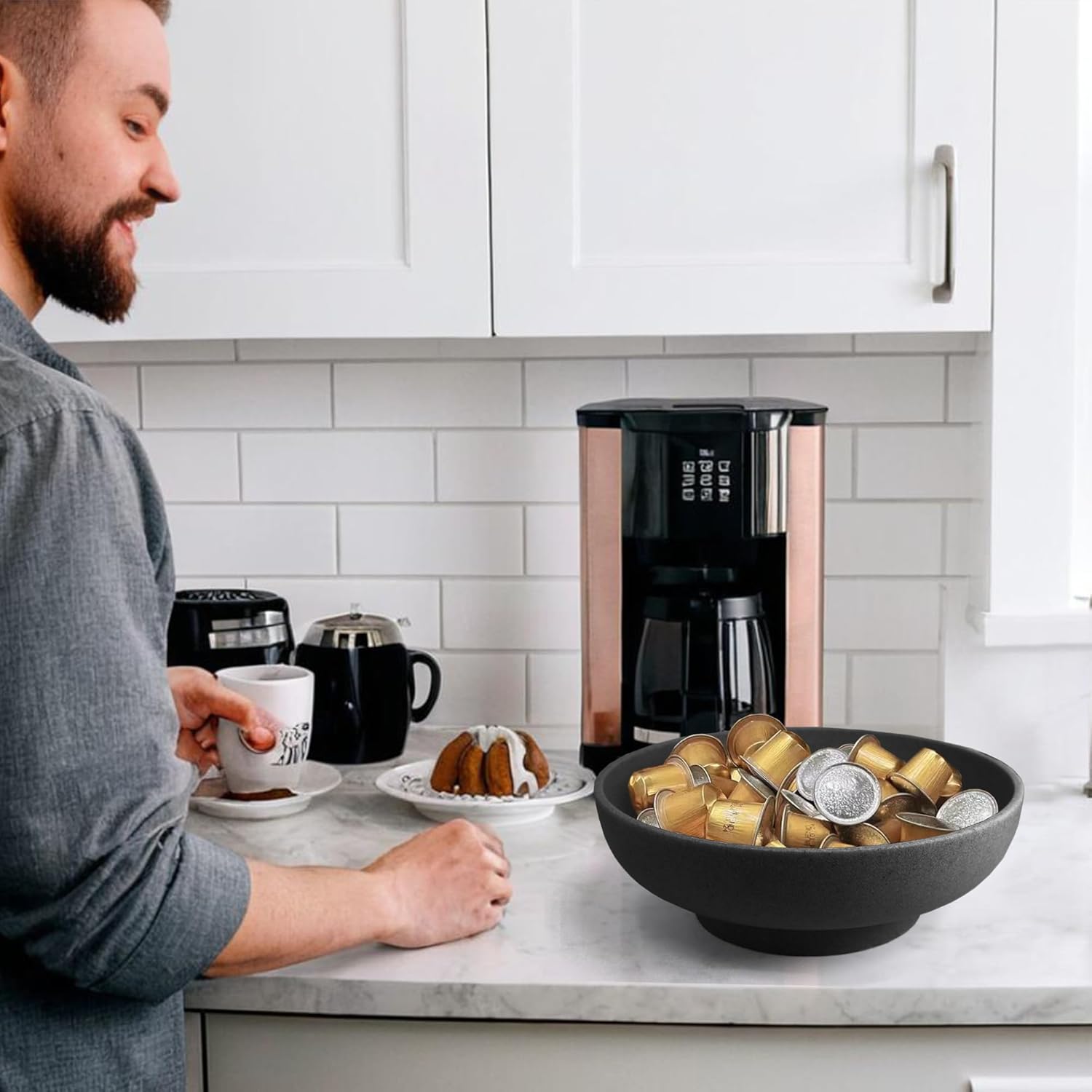 Modern Handicraft Bowls / Stone Black
