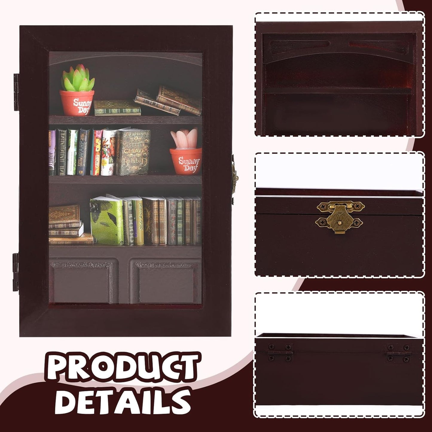24 Real Mini Books Desk Decor / Red