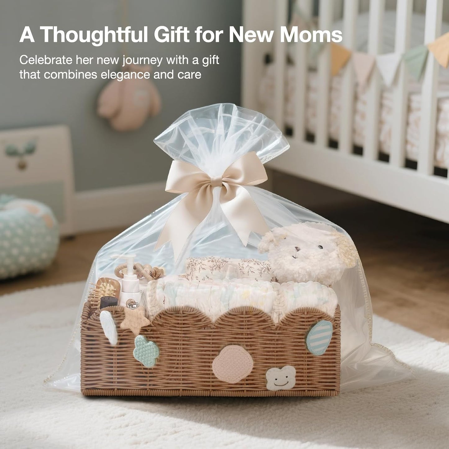 Wicker Diaper Caddy Organizer / Tea Brown / L