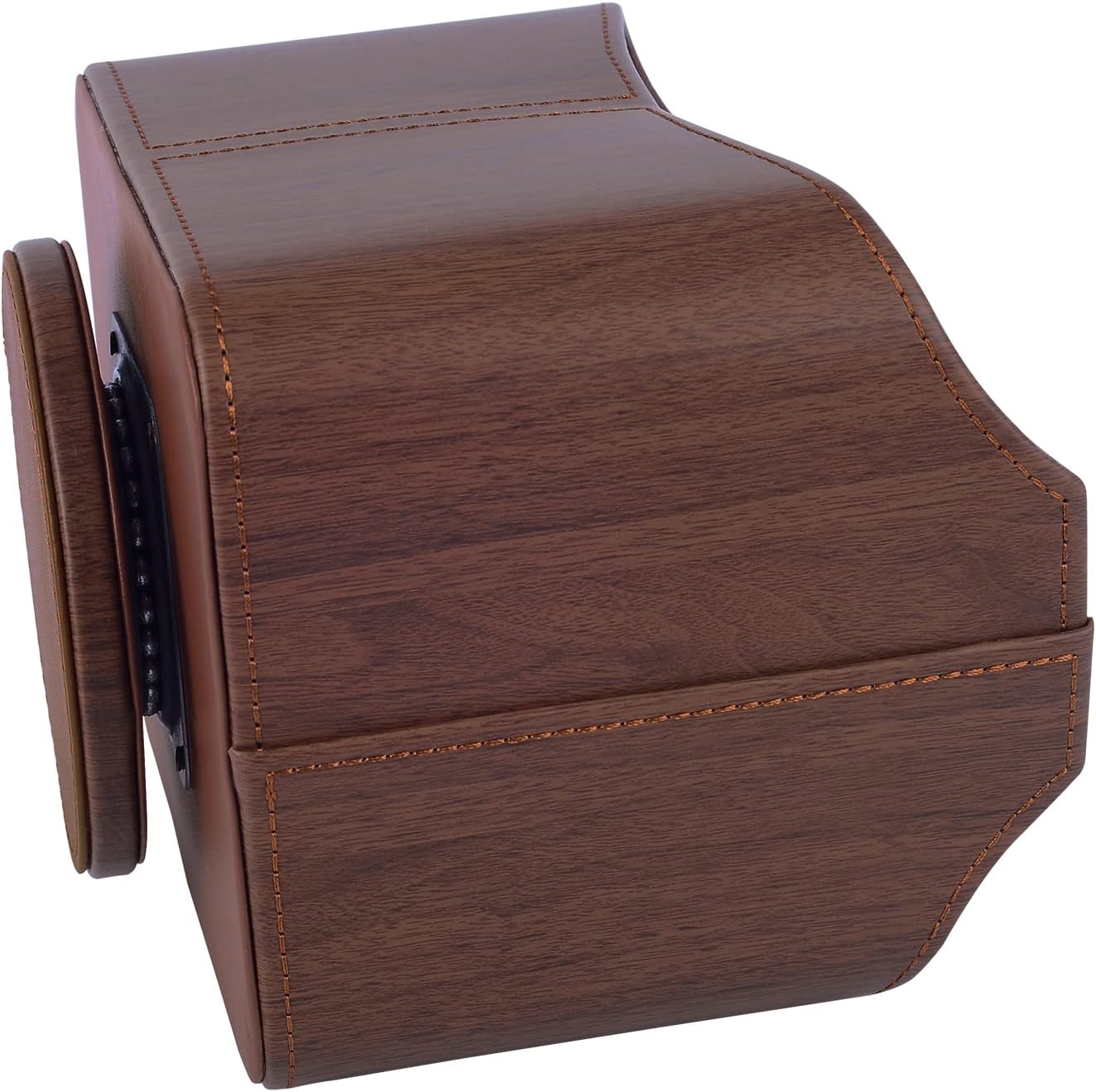 360 Degree Swiveling TV Remote Control Holder/Caddy / Dark Wood Grain / Brown