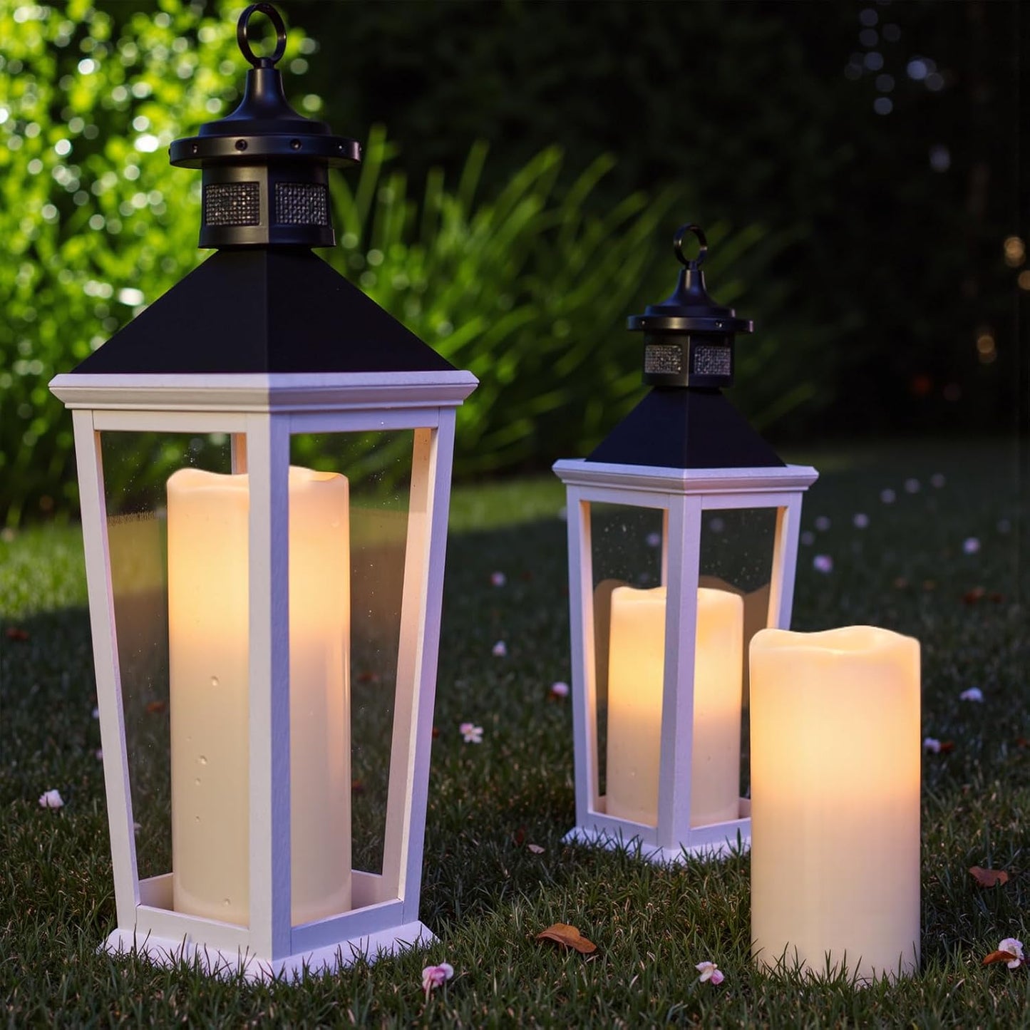 Eldnacele 8" 10"x4" Large Waterproof Outdoor Flameless Candles Remote Timer | Battery Operated Candles LED Flickering