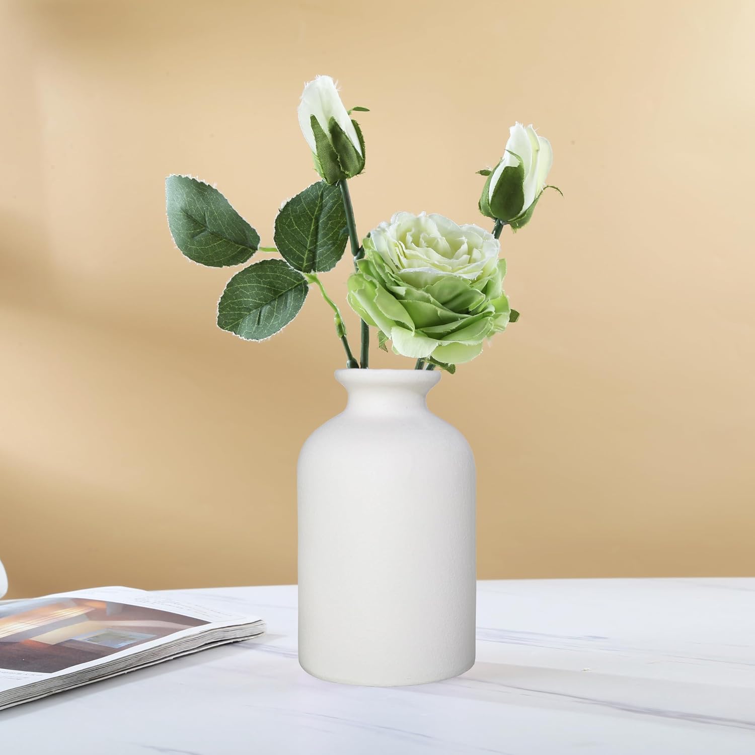 Ceramic Vase / Dry Flower Vases Minimalism Style for Modern Table Shelf Home Decor / White / Large