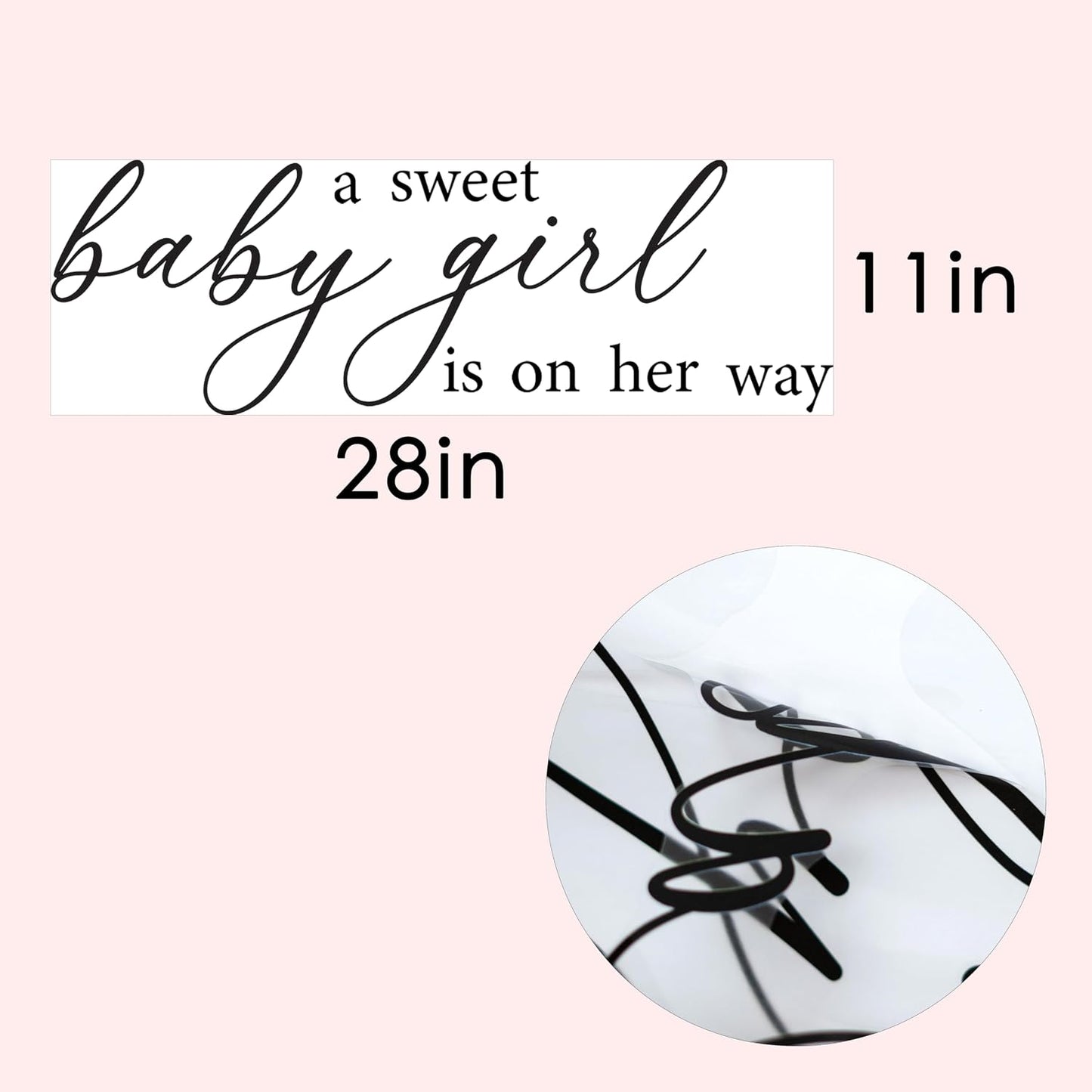 Removable Vinyl Sticker for Baby Shower / Black