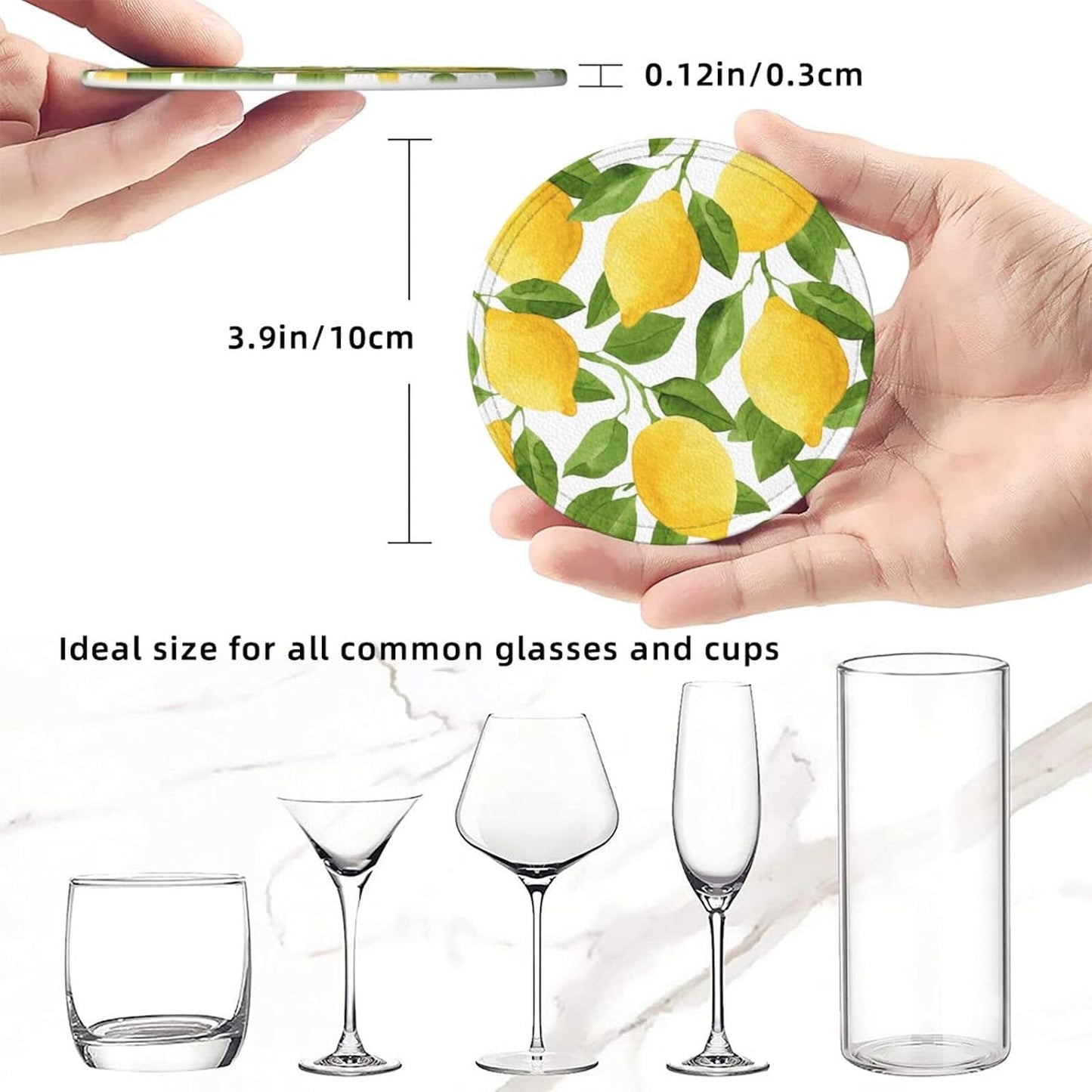 Holder for Tabletop Protection Desk Accessories / Yellow Lemon / Set of 6