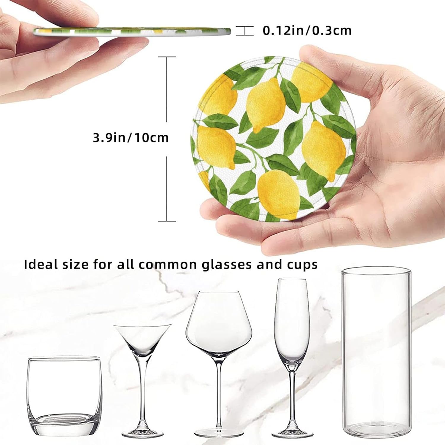 Holder for Tabletop Protection Desk Accessories / Yellow Lemon / Set of 6