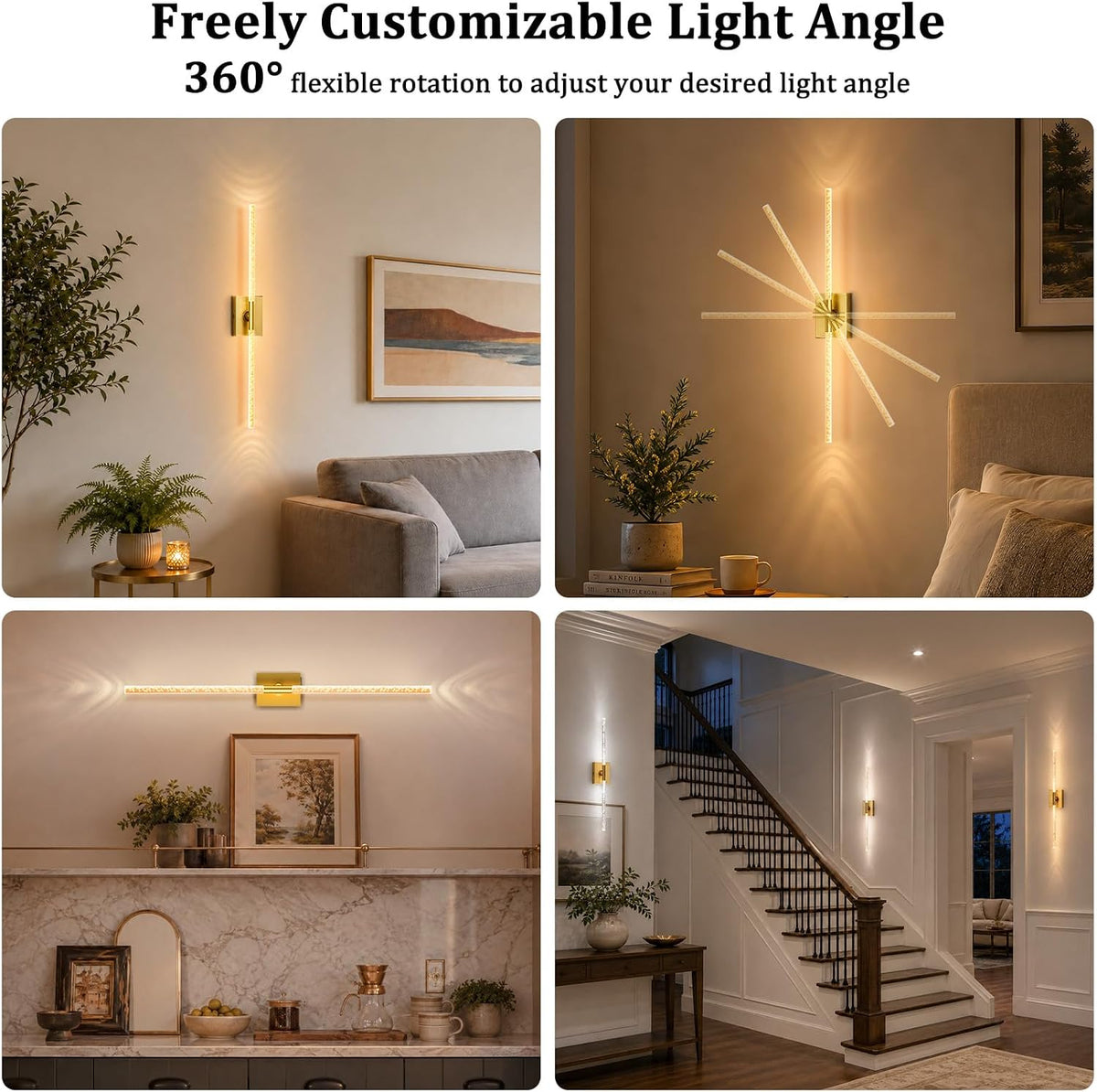 Battery Operated Wall Sconces Set of 2, 10000mAh, Gold Bubble | crystal inspired bubble wall lamp wireless, Remote