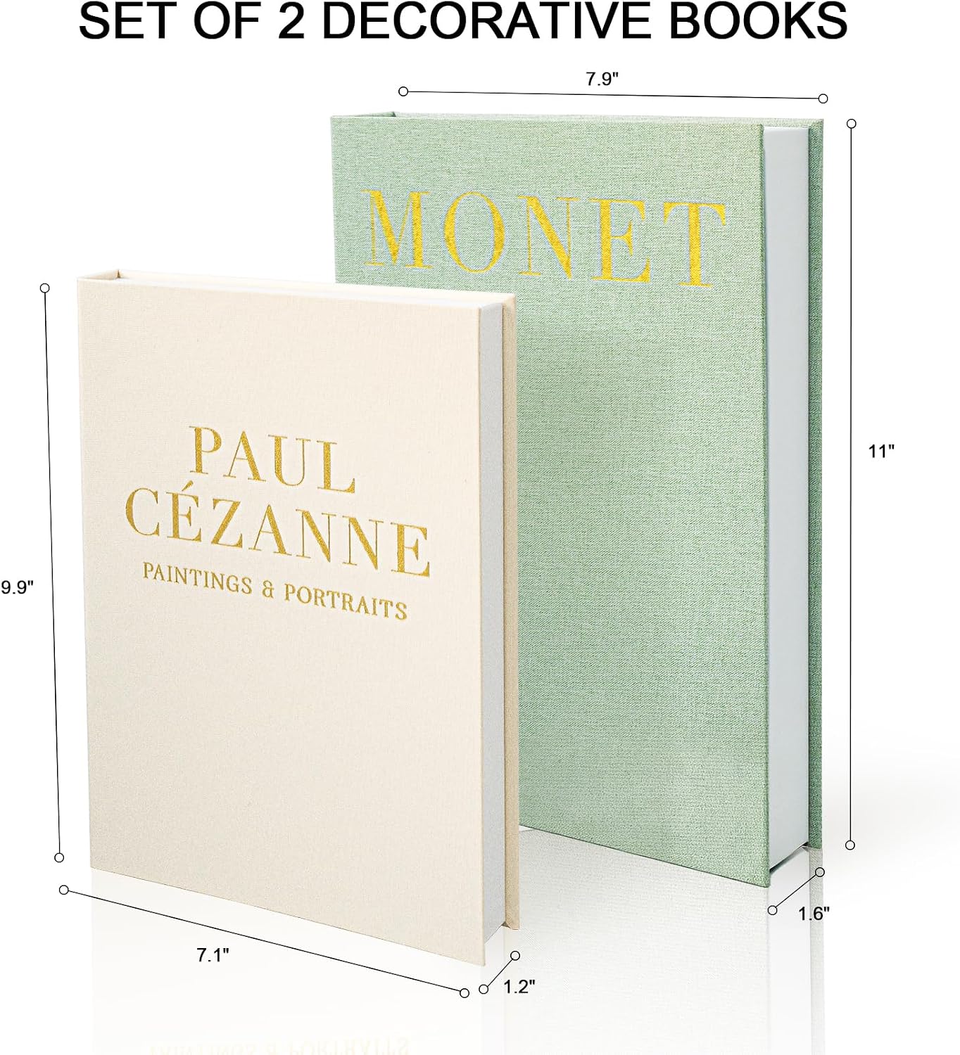 Aesthetic Decorative Books / Cezanne Sage / Set of 2
