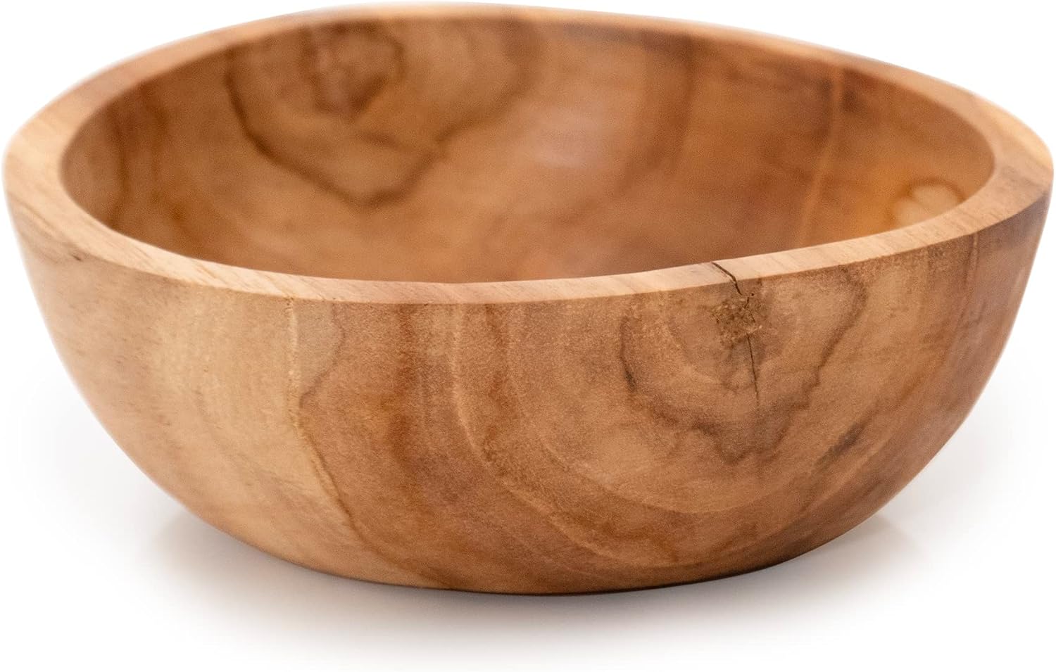 Hand Carved Teak Wood Mini Decorative Round Small Bowl / 6" Diameter