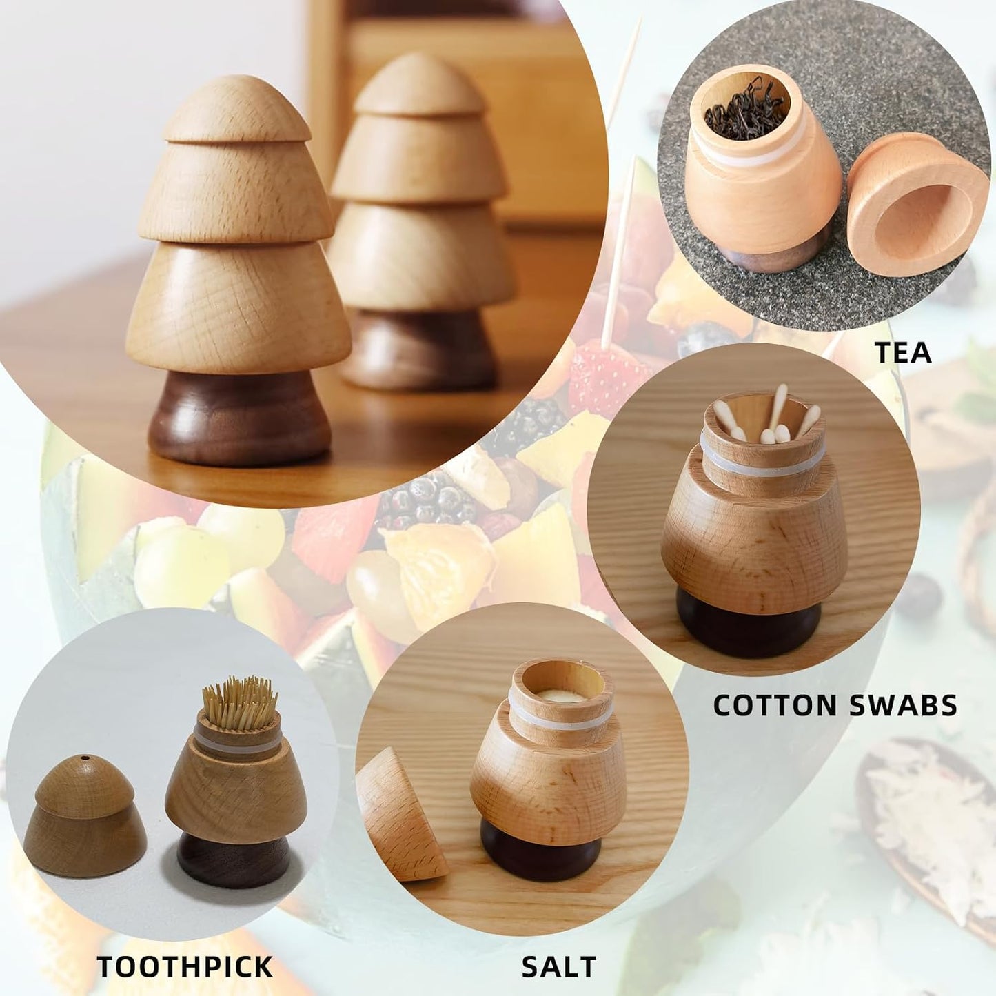 Mushroom Toothpicks Holder / 2.christmas Tree / Set of 390