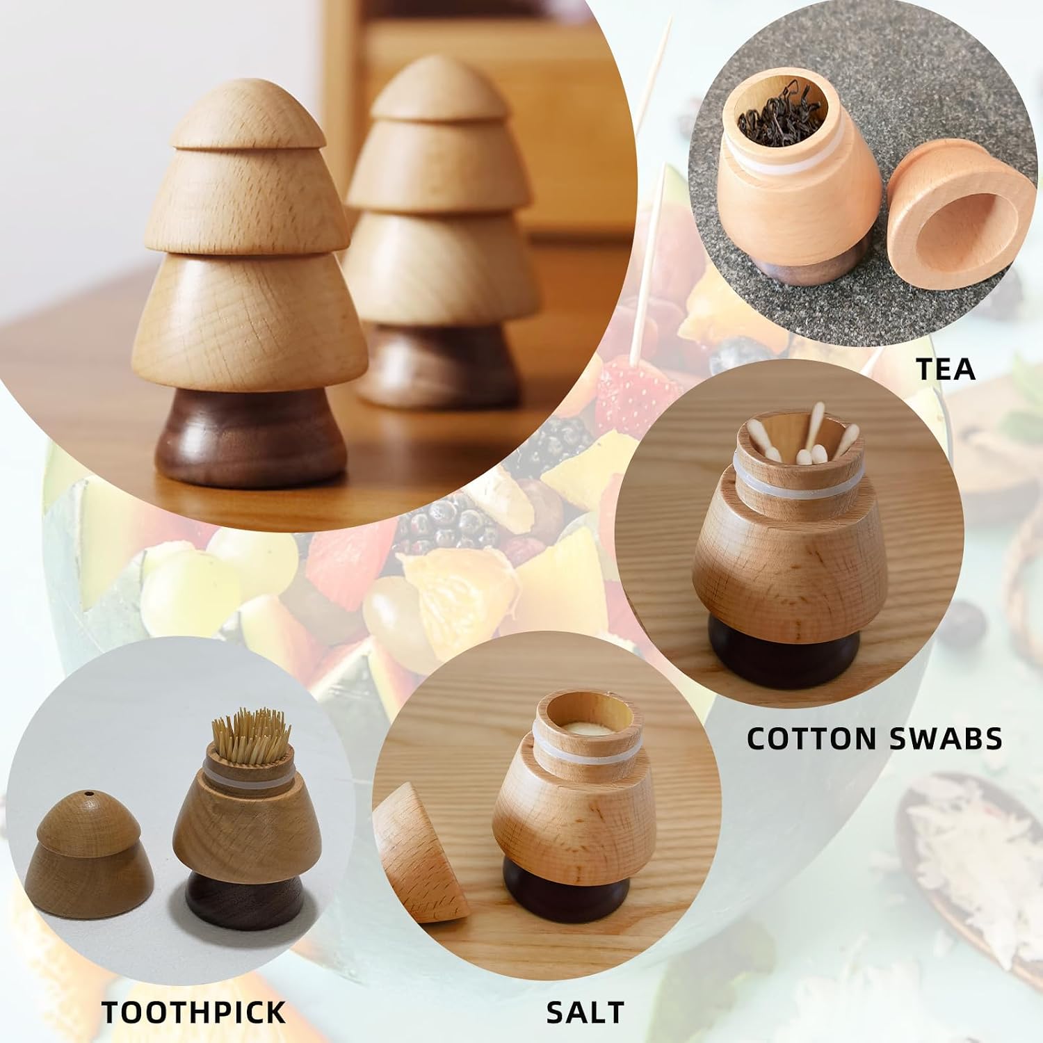 Mushroom Toothpicks Holder / 2.christmas Tree / Set of 390