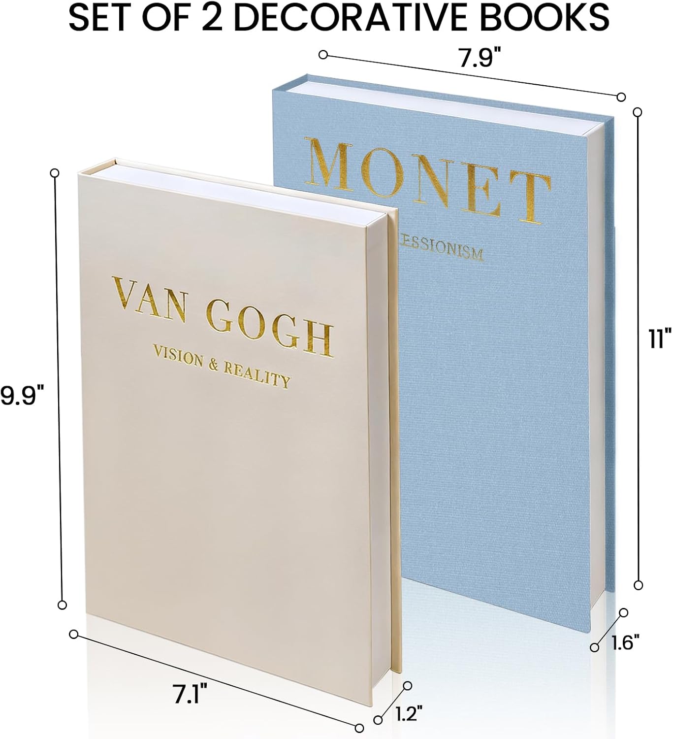 Aesthetic Decorative Books / Van Gogh Blue / Set of 2