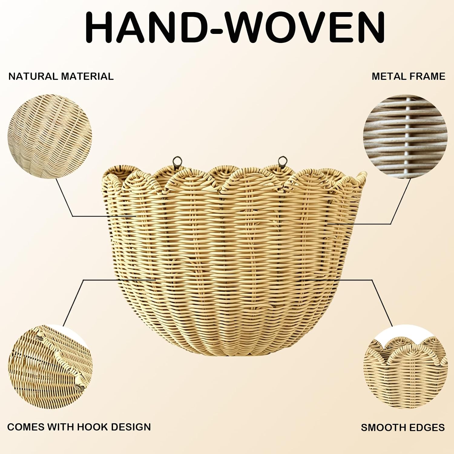 Scalloped Wall Basket / Set of 2