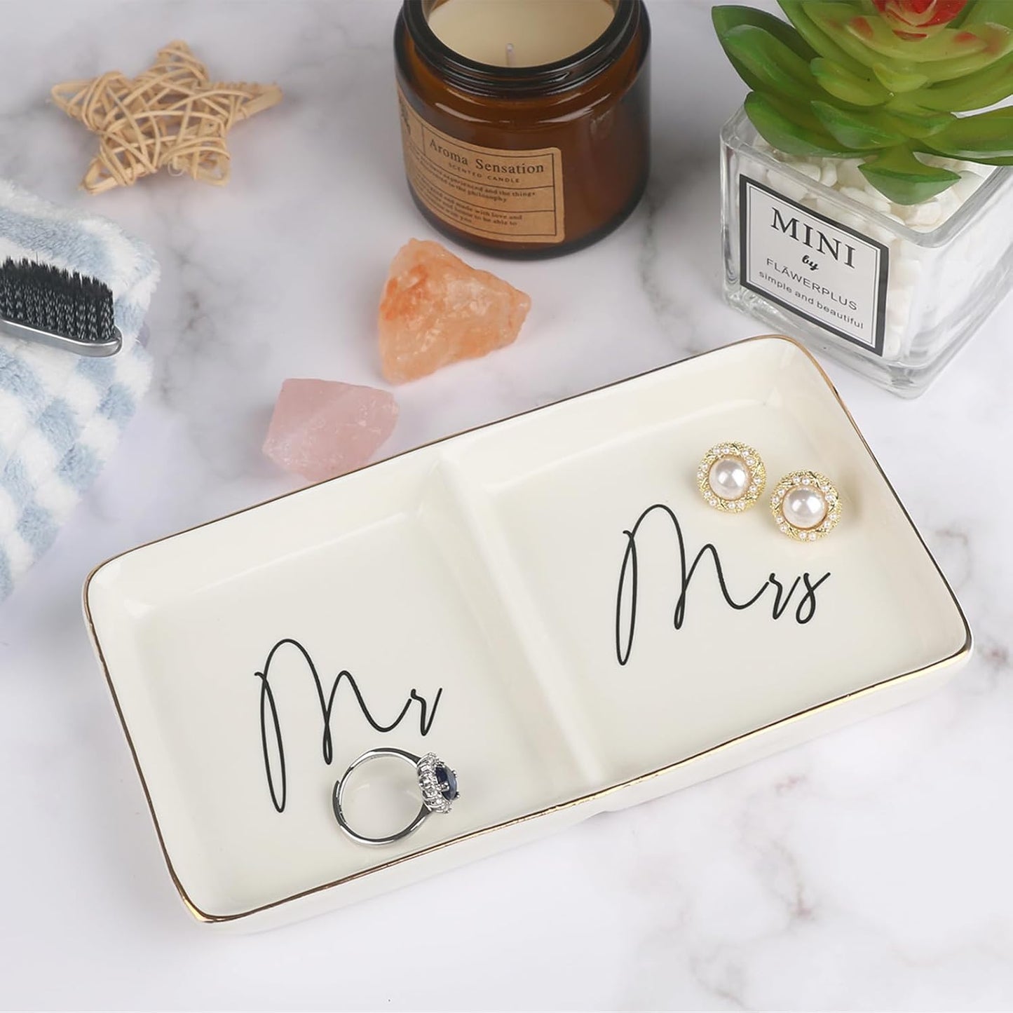 Engagement Ring Dish Future Mr and Mrs Gifts Ring Dish Wedding Ring Holder Jewelry Dish / Mr&mrs