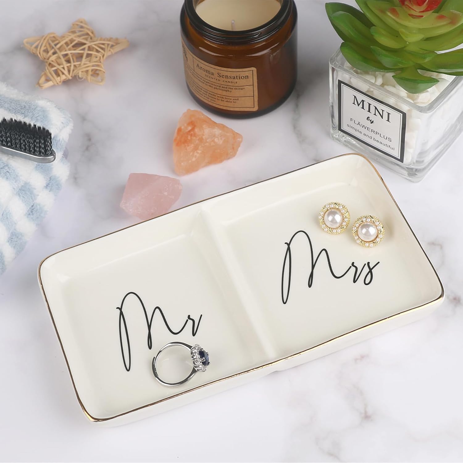 Engagement Ring Dish Future Mr and Mrs Gifts Ring Dish Wedding Ring Holder Jewelry Dish / Mr&mrs