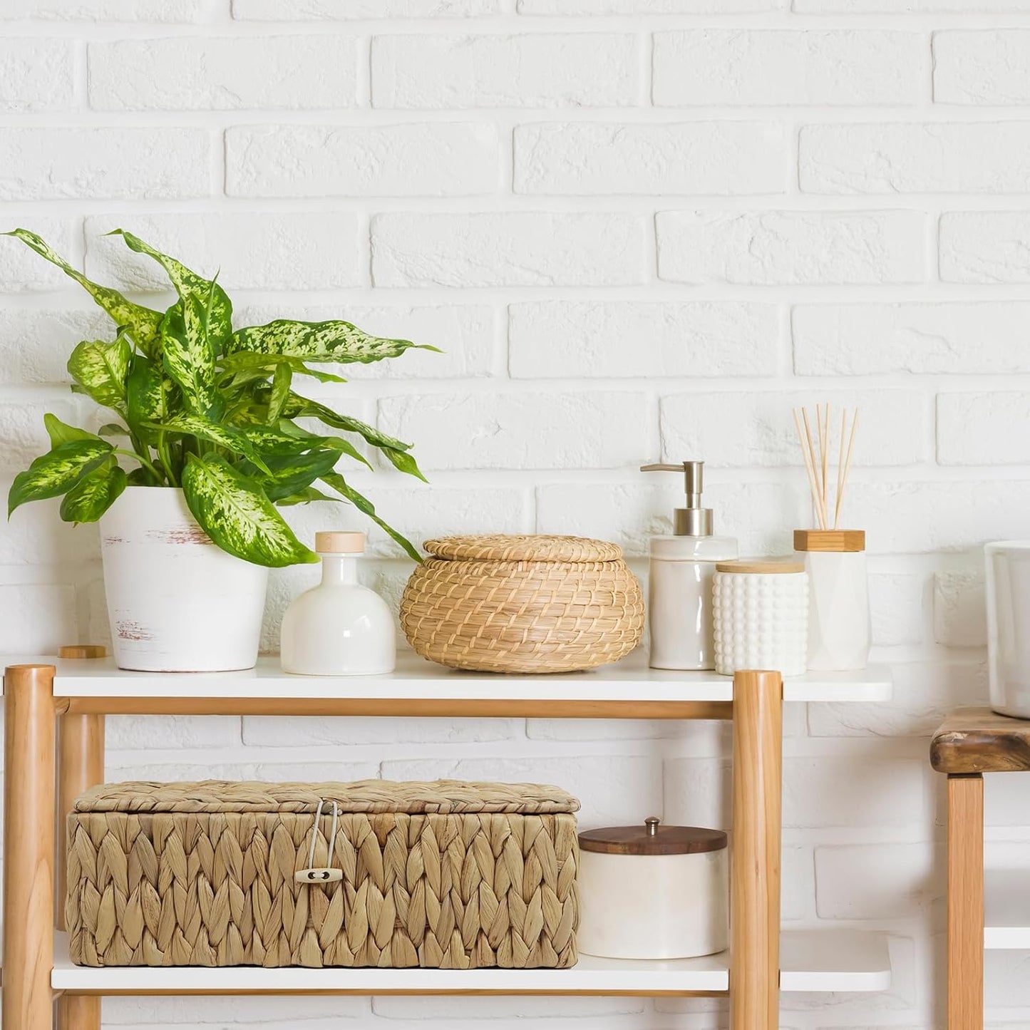 Rectangular Tank Woven Wicker Baskets / Water Hyacinth