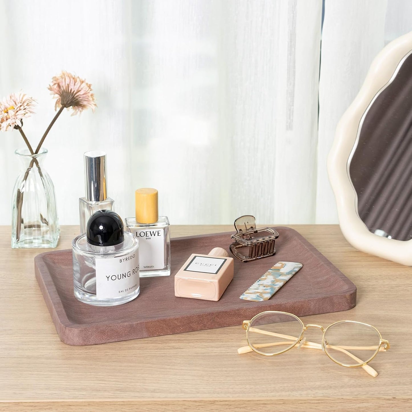 Marble Vanity Tray / Brown / 11.8 Inch