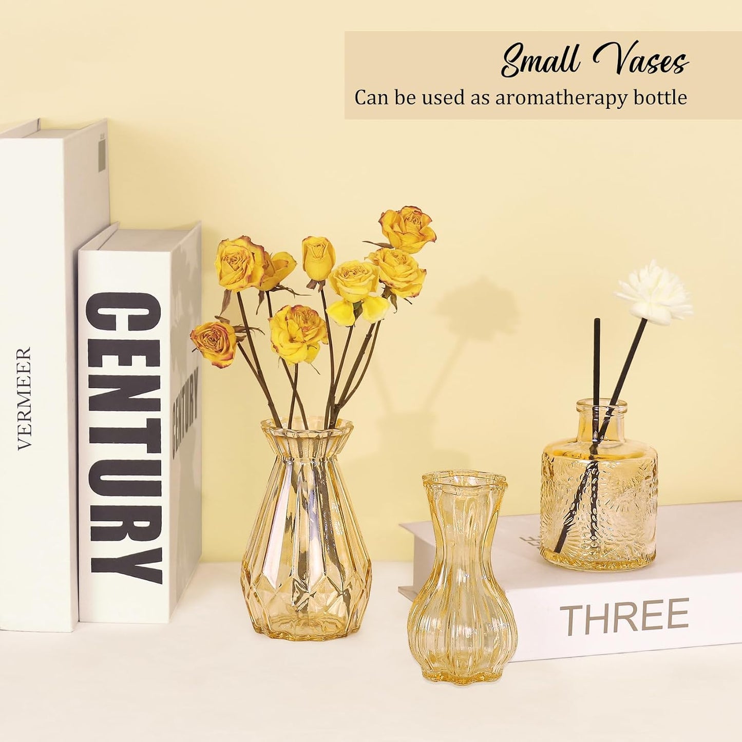 Bud Vases Set Small Vintage Glass Bottles Bud Vases in Bulk Multiple Shape / Champagne / Set of 36