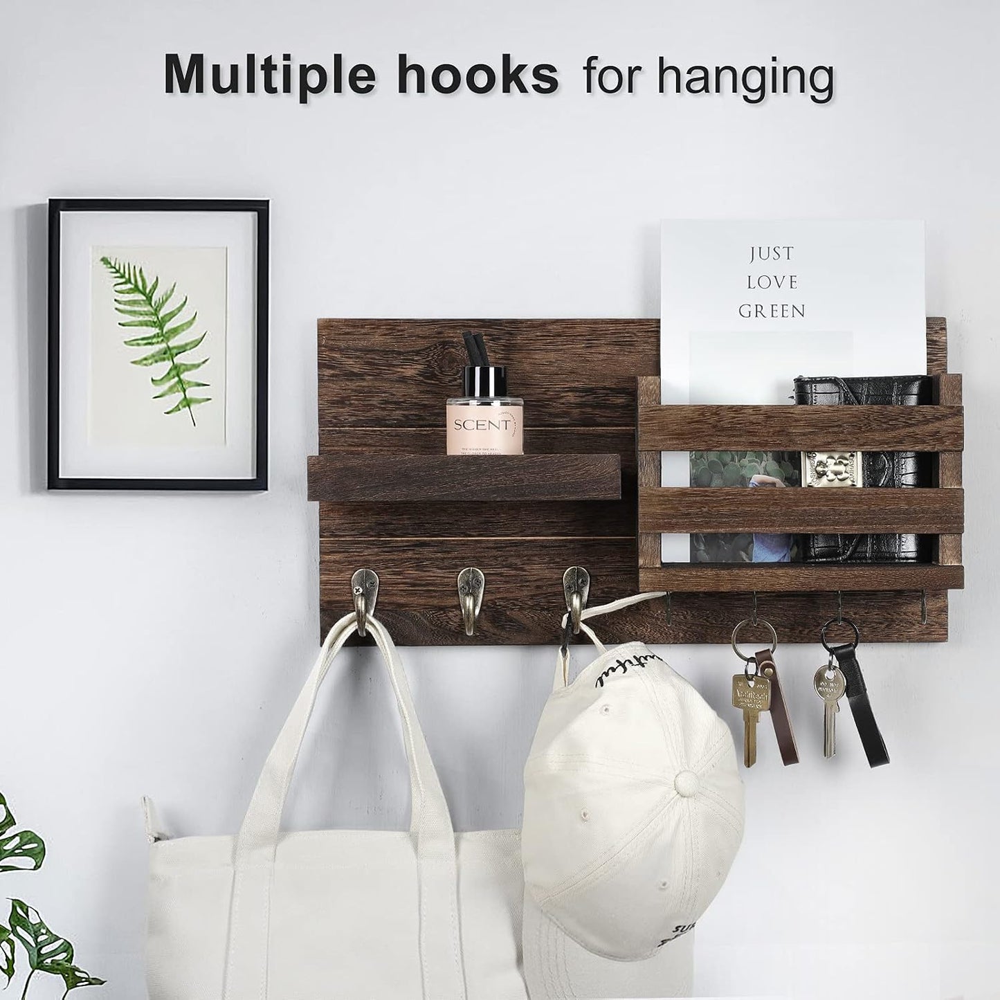 Key Holder / Mail Organizer / Brown