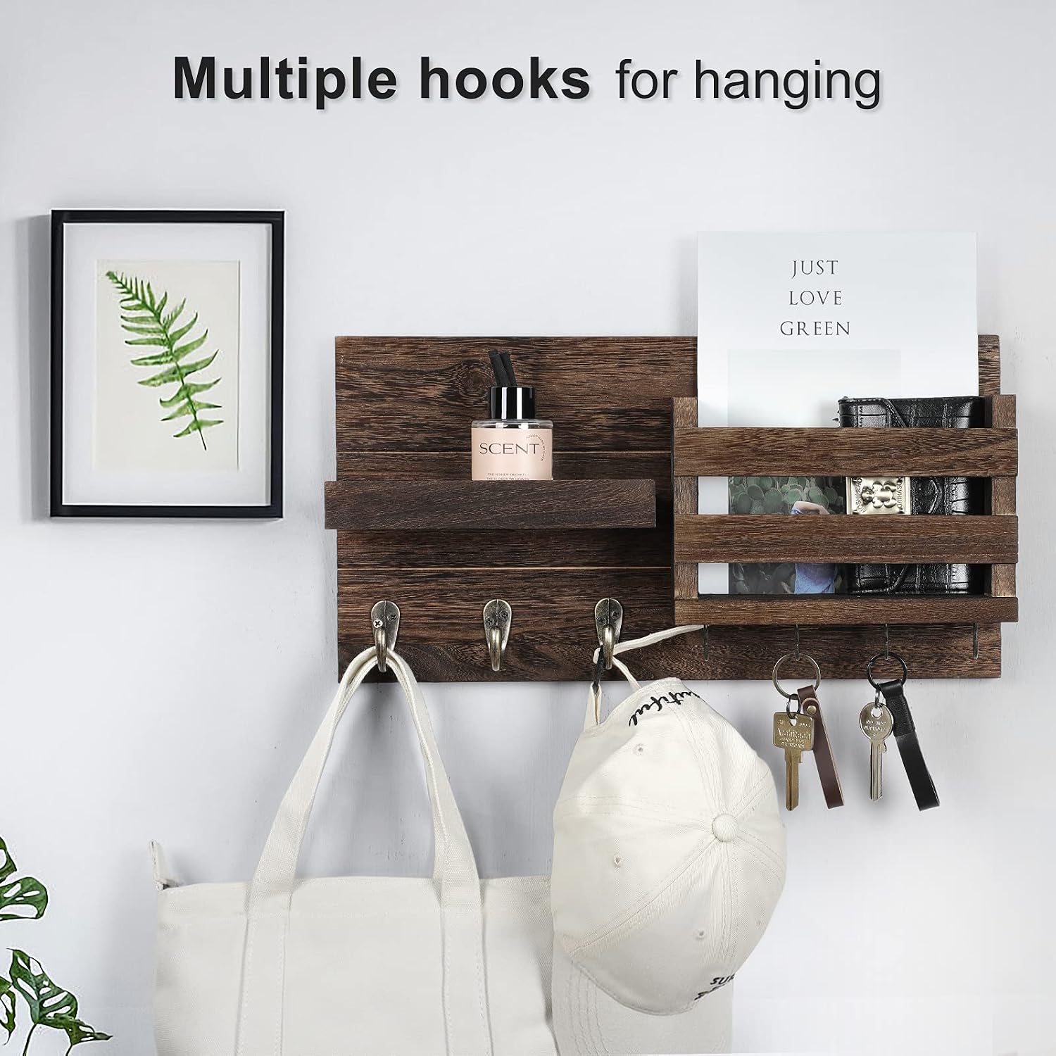 Key Holder / Mail Organizer / Brown