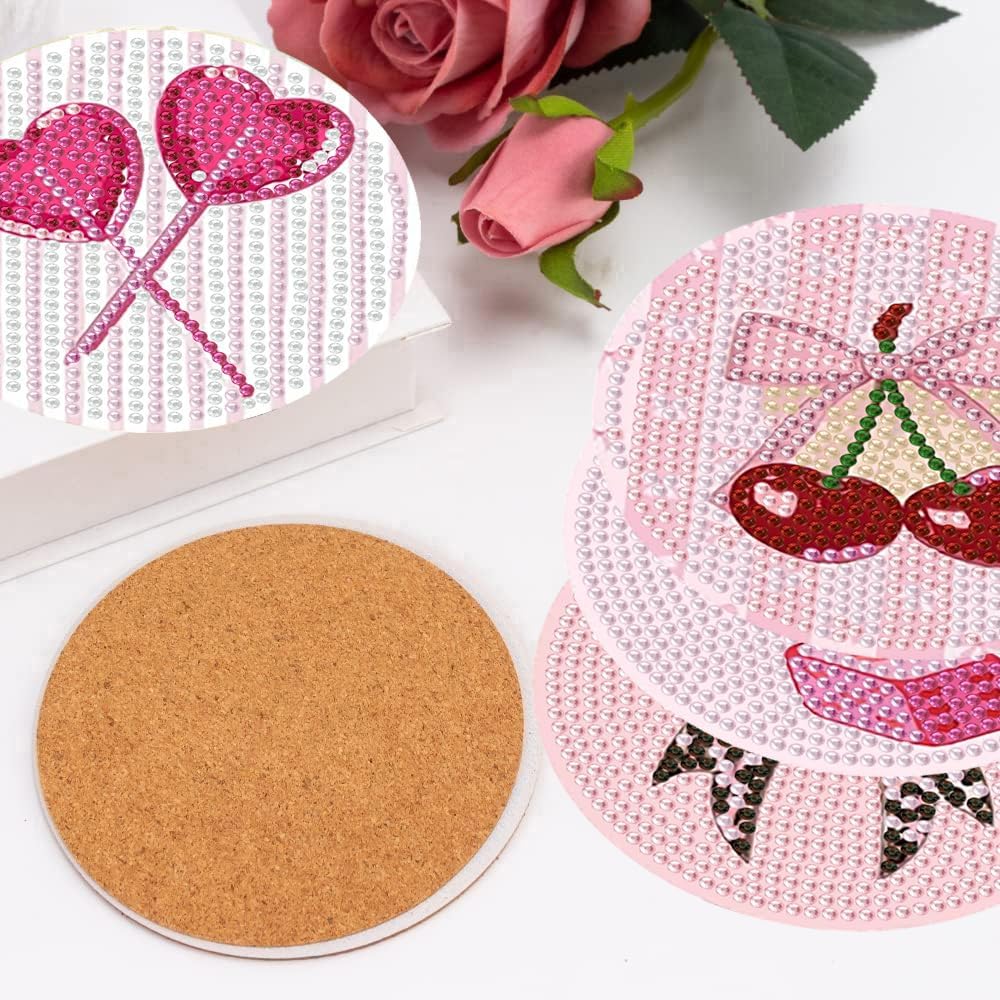 Holder Cork Pads / Pink / Set of 8