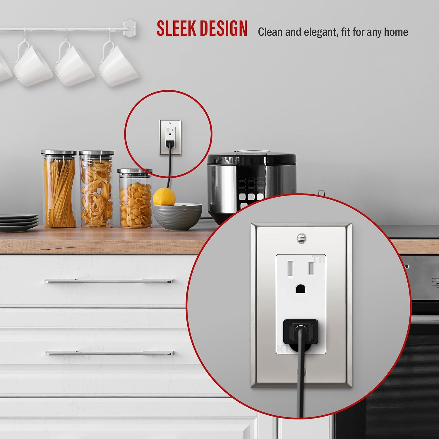 ENERLITES Decorator Switch or Outlet Metal Wall Plate, Stainless Steel 201, Corrosion Resistant, Size 1-Gang 4.50" x