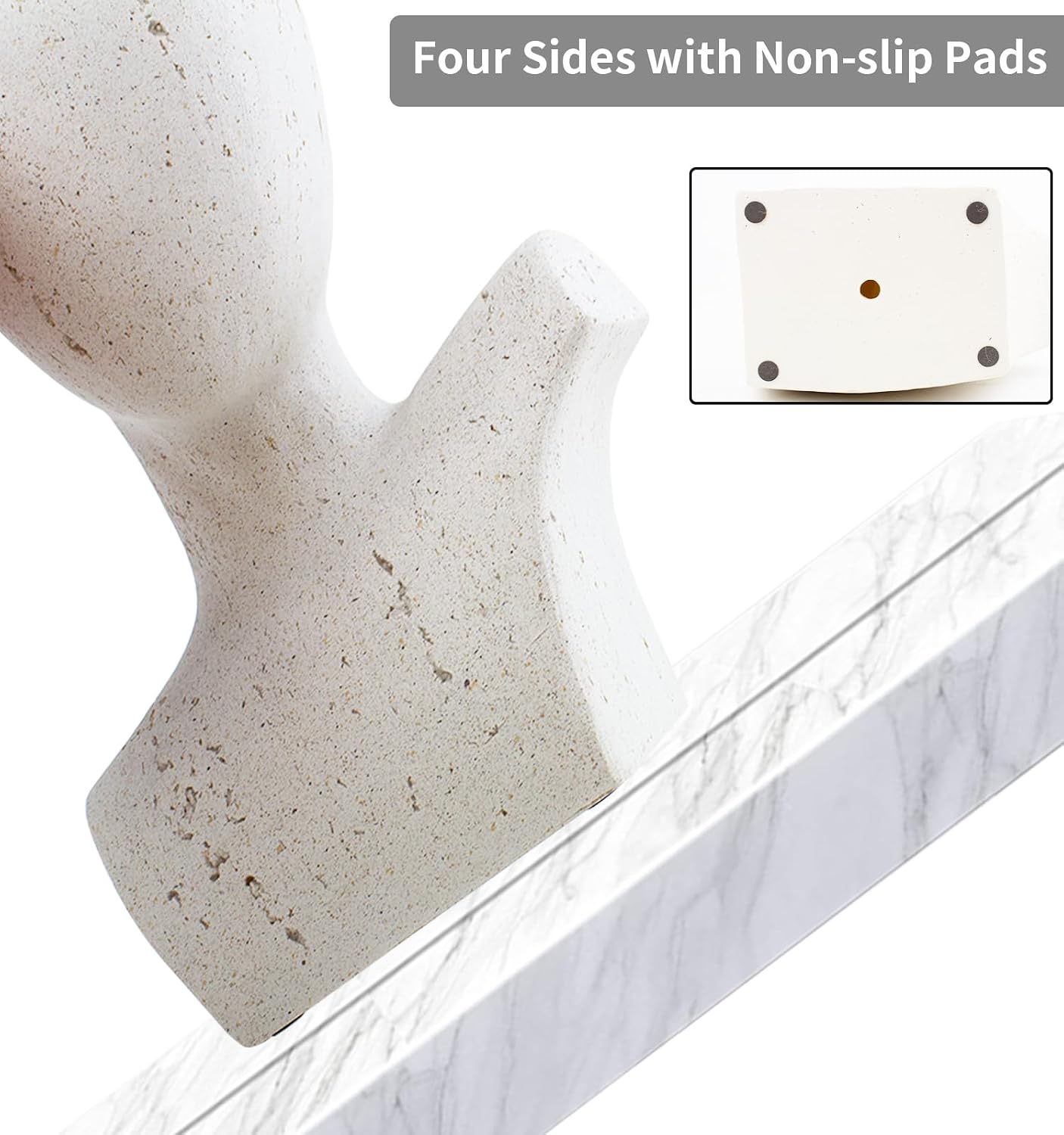 No Face Thinker Statue Accents / White