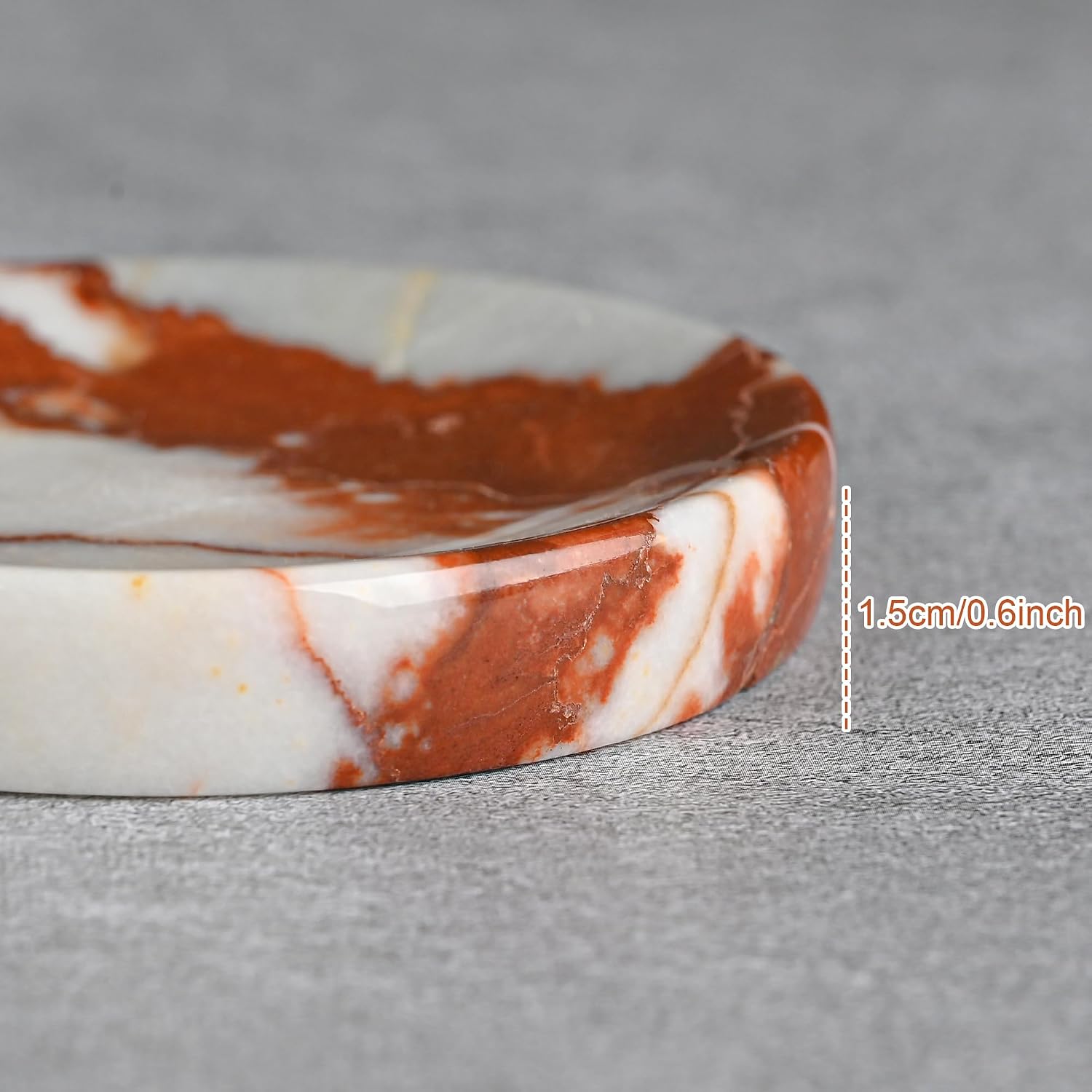 Small Trinket Tray for Rings Earrings Bracelets / Pink Red Calacatta Viola