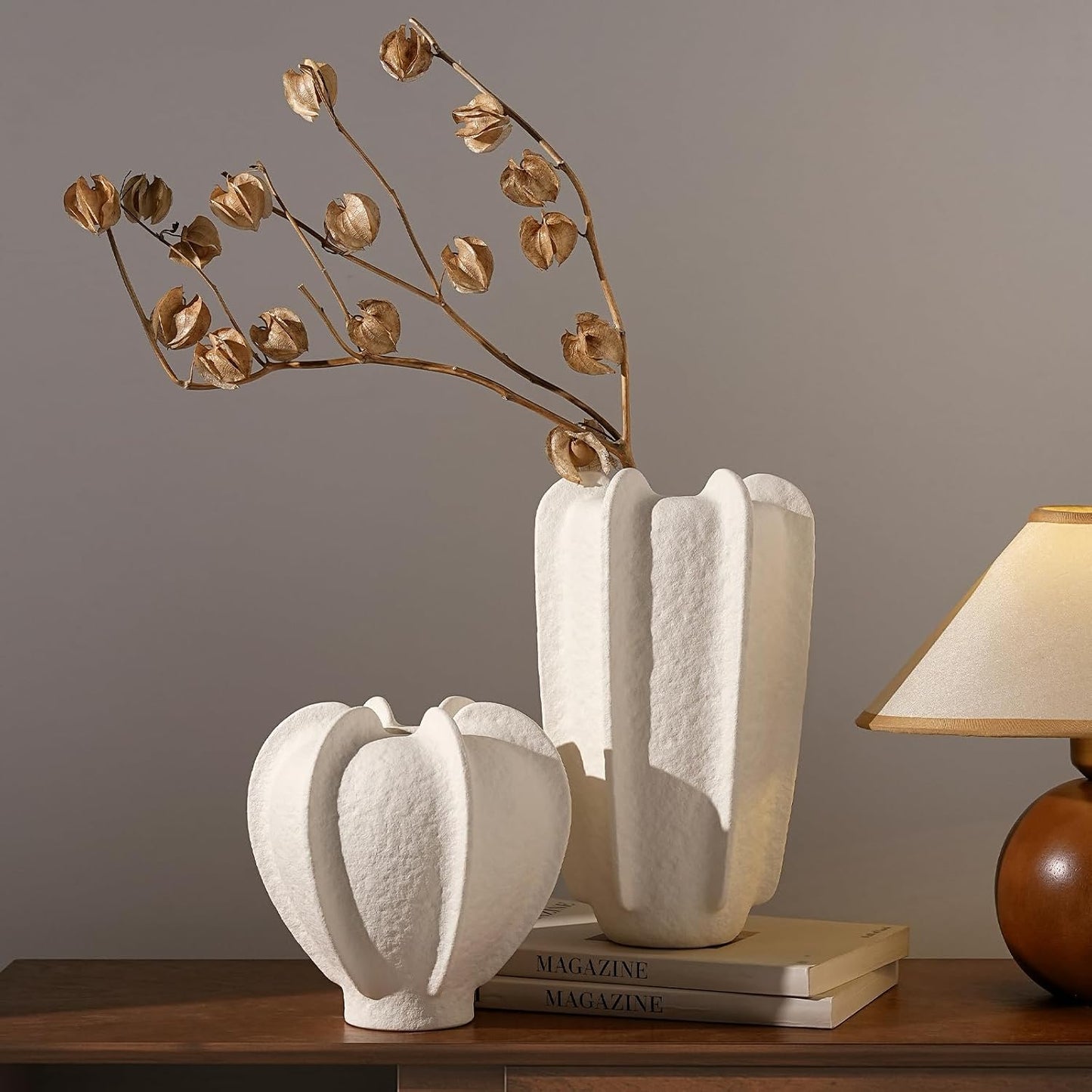 Ceramic Flower Vase Home Decor / Medium / Beige