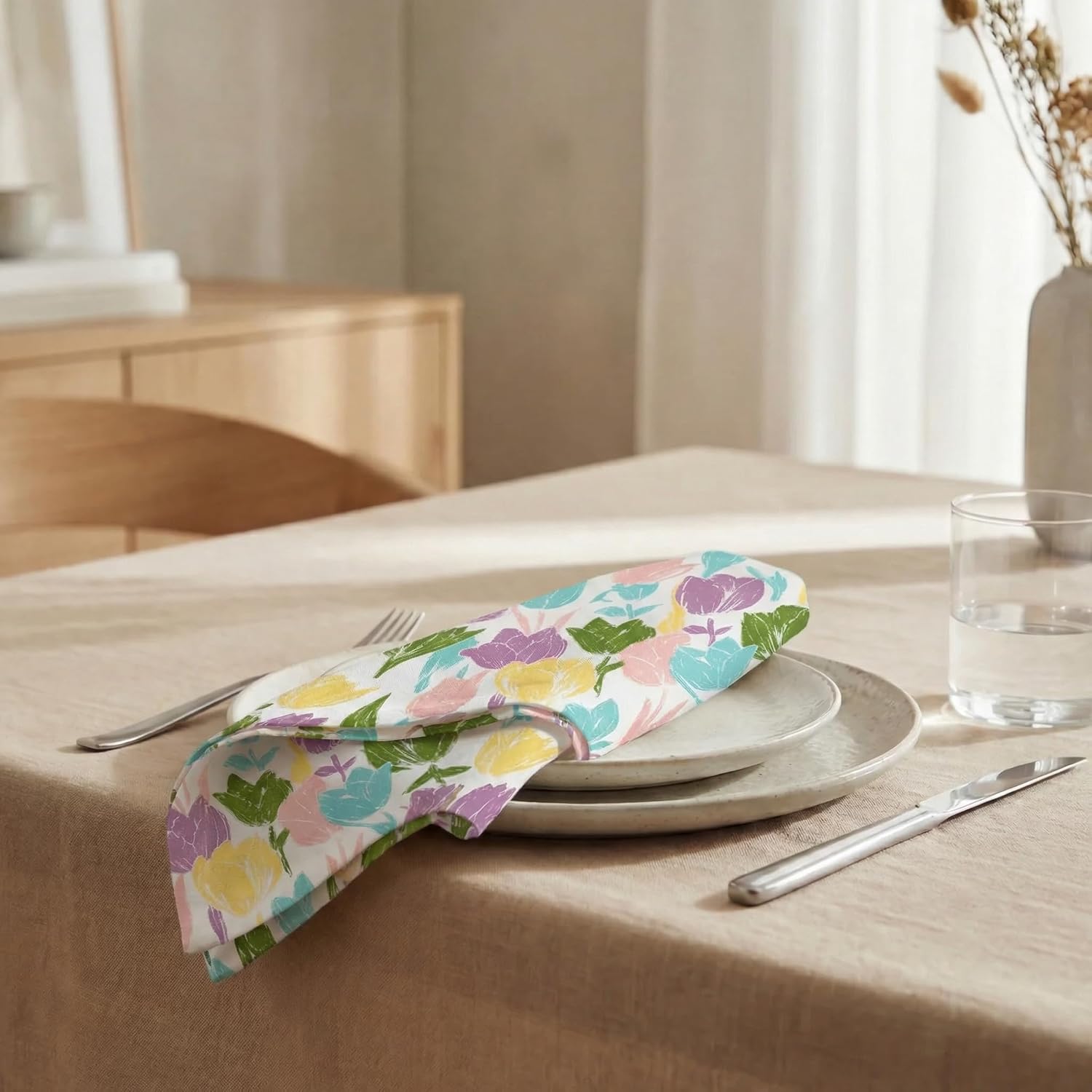 Urban Villa Cloth Napkins Cotton 20x20 (Set of 12) Tulip