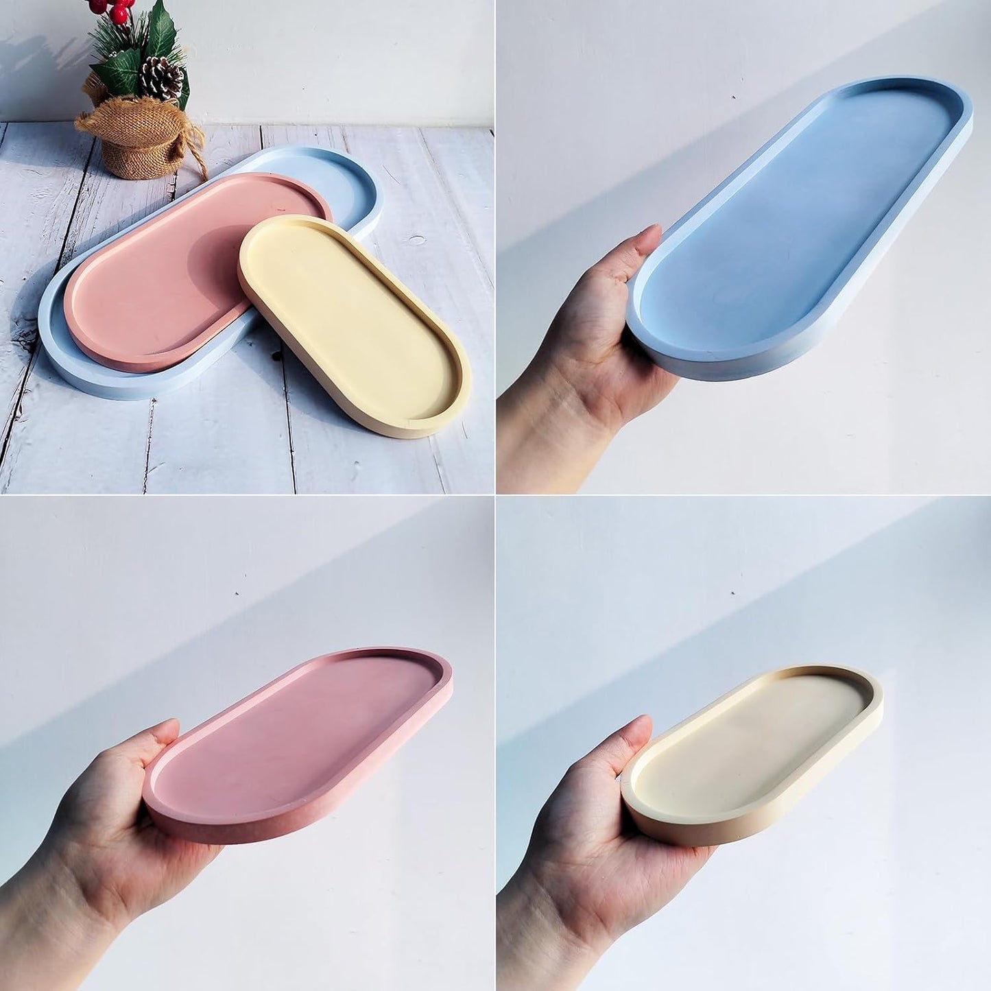 Oval Tray Silicone Molds / 3pc Oval Trays / Set of 3