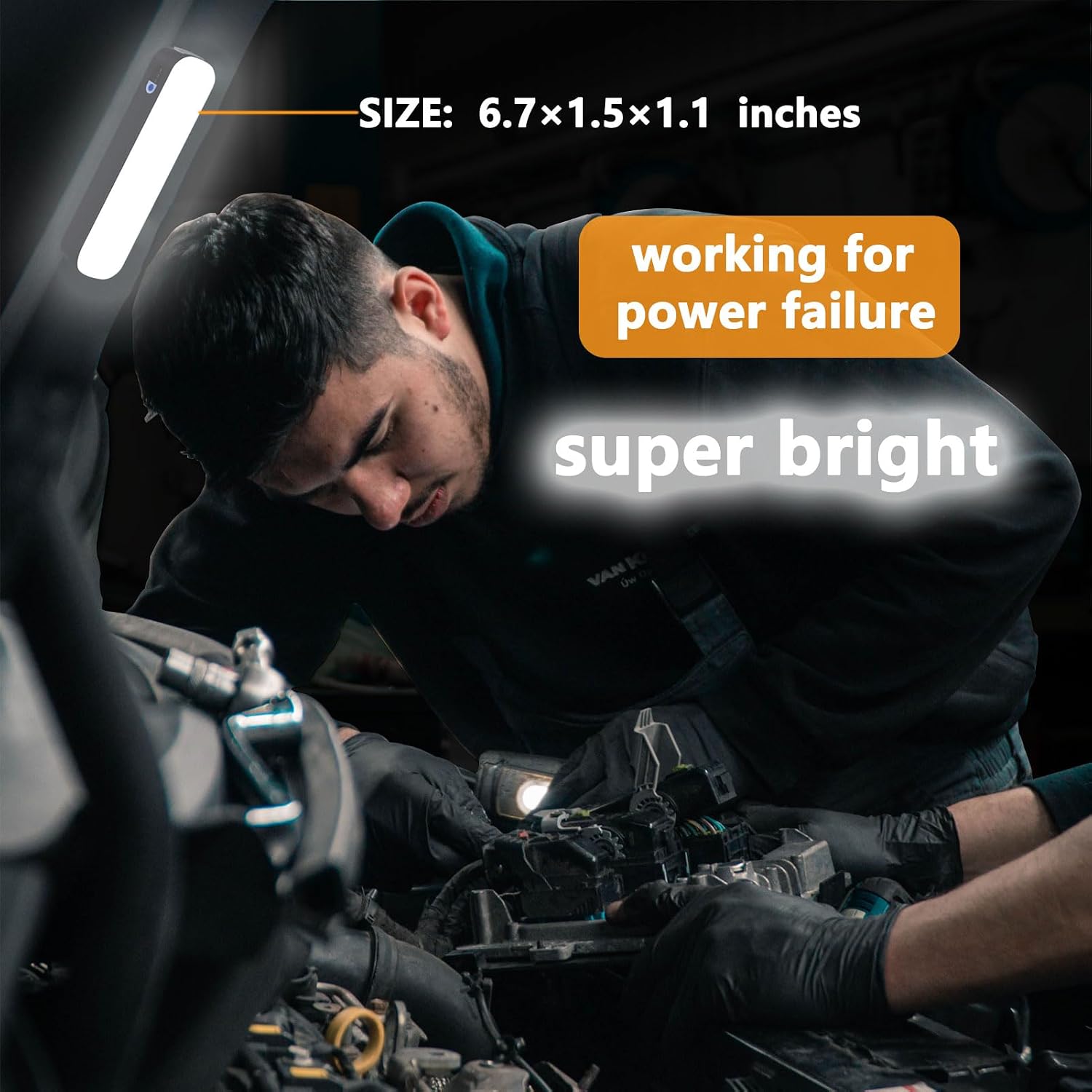 Rechargeable LED Magnetic Work Light Bar 5500mAh,6500K Daylight Portable Emergency Lighting for Home Power