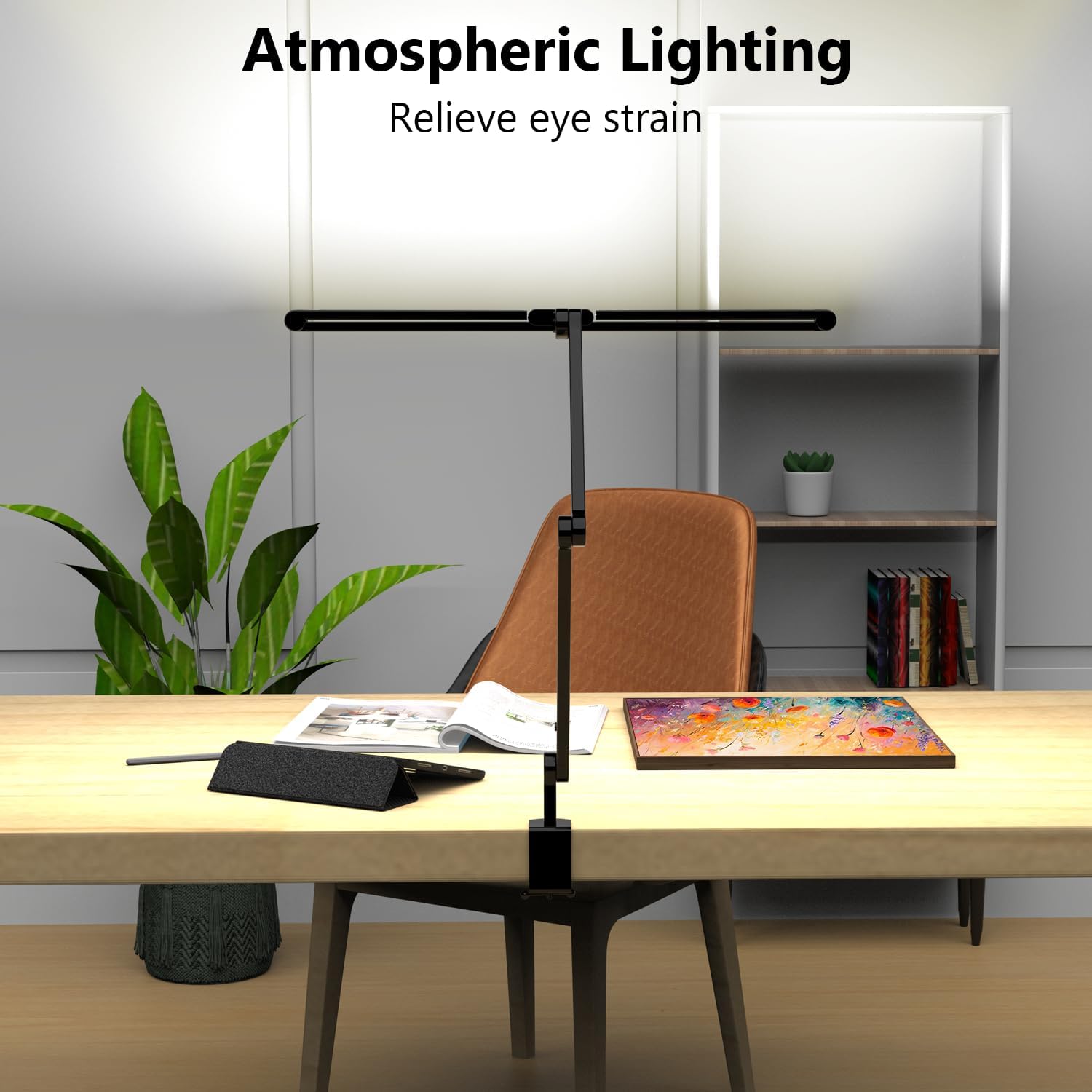 3000 Lumen Ultra Bright Architect Desk Lamp with Clamp, 36W Tall Overhead Led Desk Light for Home Office, 47Inch Long