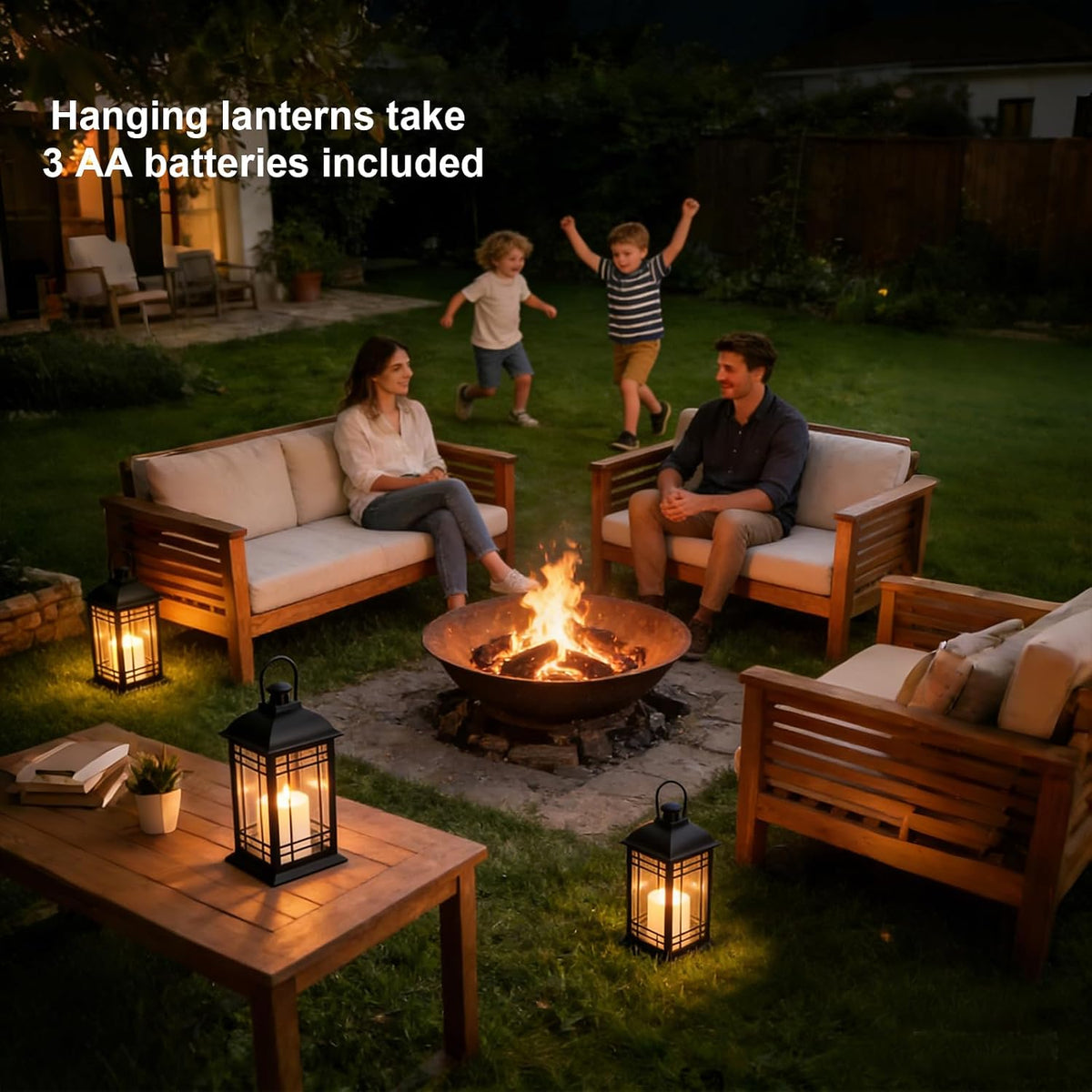 Wallsky Lanterns Decorative Indoor with LED Flickering Flameless Candles