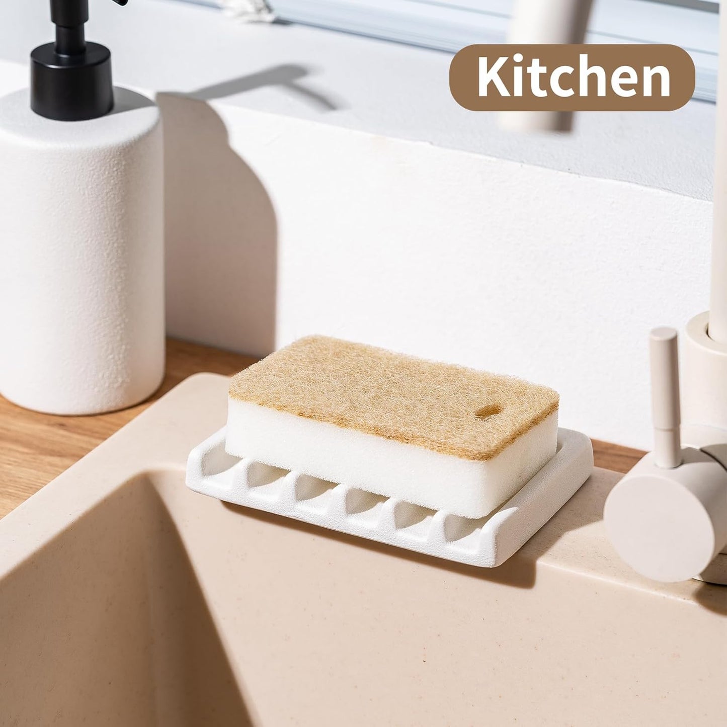 Bar and Shower Soap Holder Sponge Holder Soap Tray / Brown