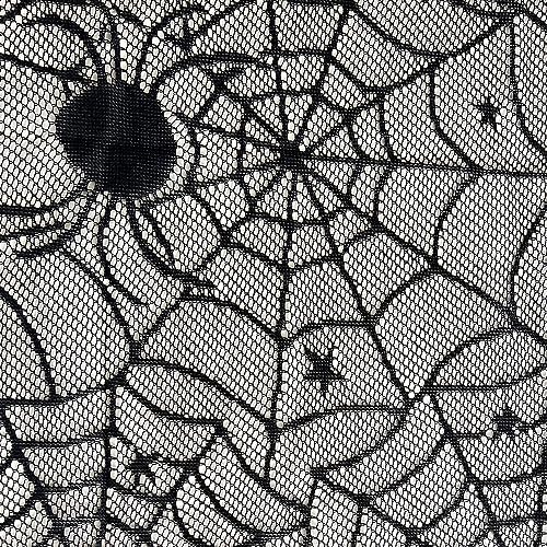 5 Pack Halloween Decorations Sets Spider Webs Tablecloth Fireplace Mantel Scarf Round Cobweb Table Cover Lampshade with 60pcs Scary 3D Bats for Halloween Party Supplies