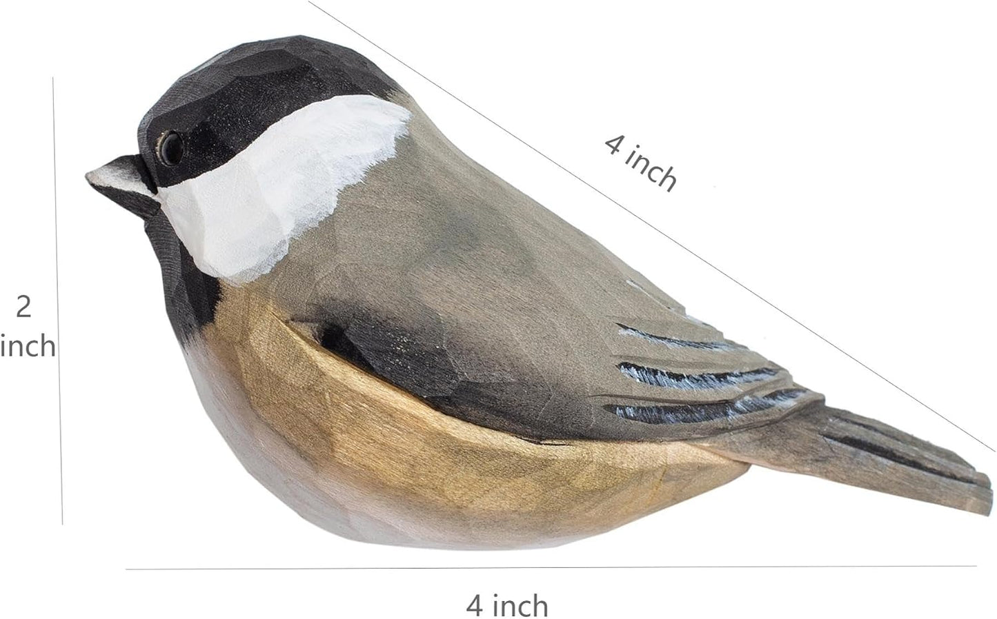 Handmade Bird Figurine / Black-capped Chickadee
