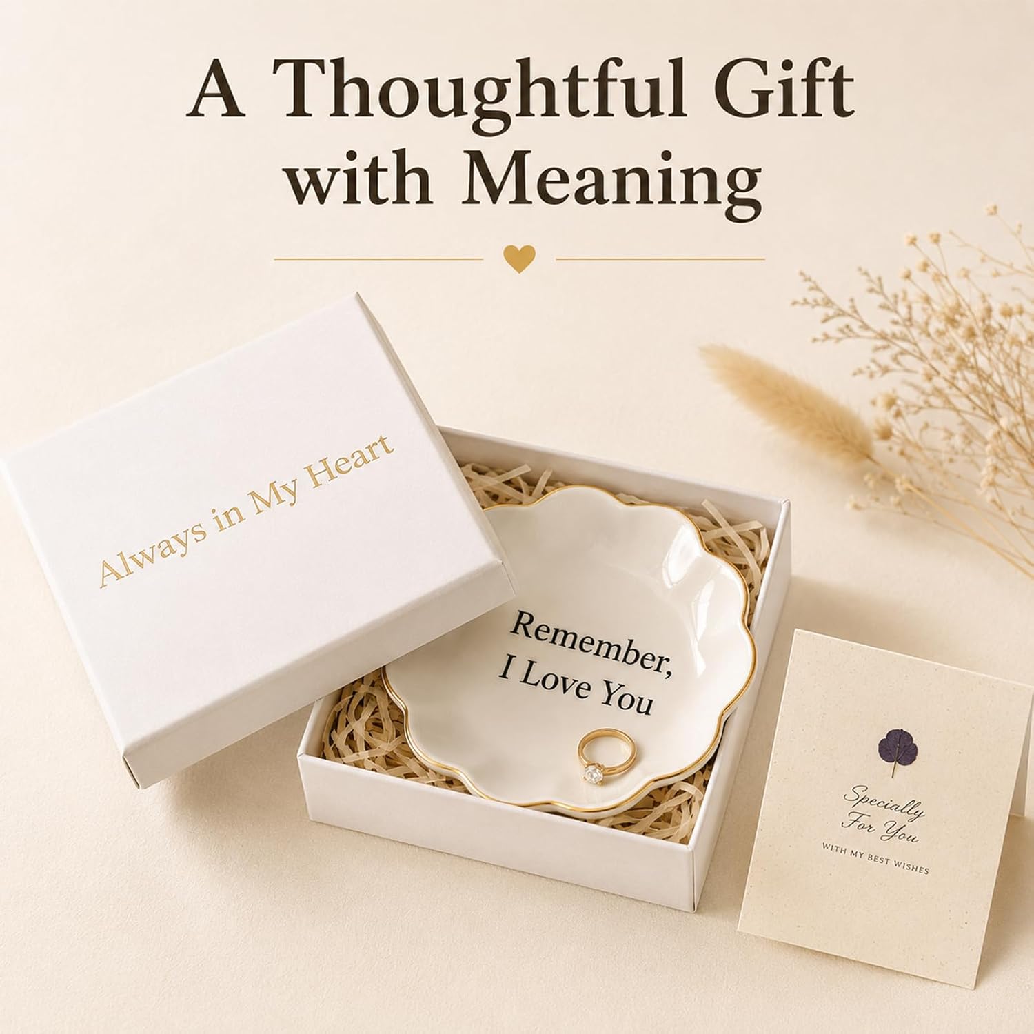 Ceramic Ring Holder / Remember, I Love You