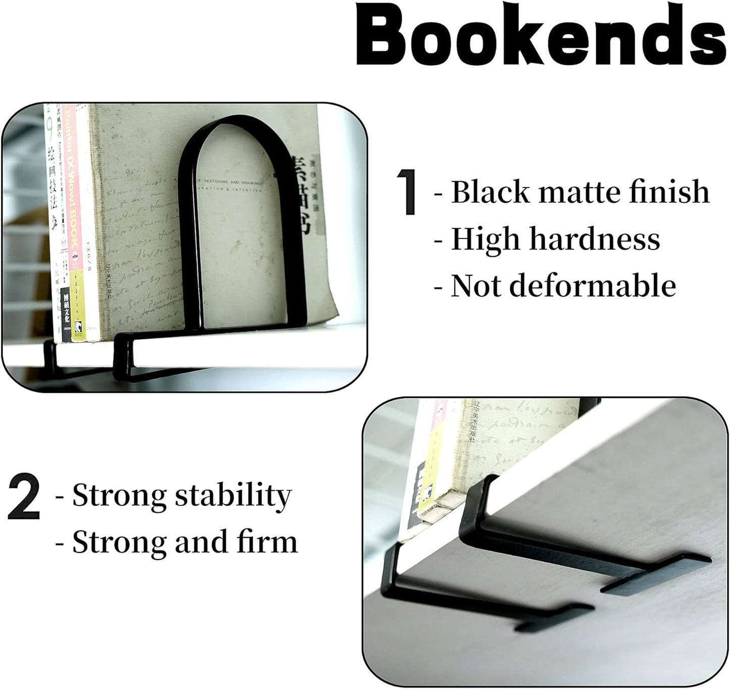 Metal Book Ends / Normal / Black