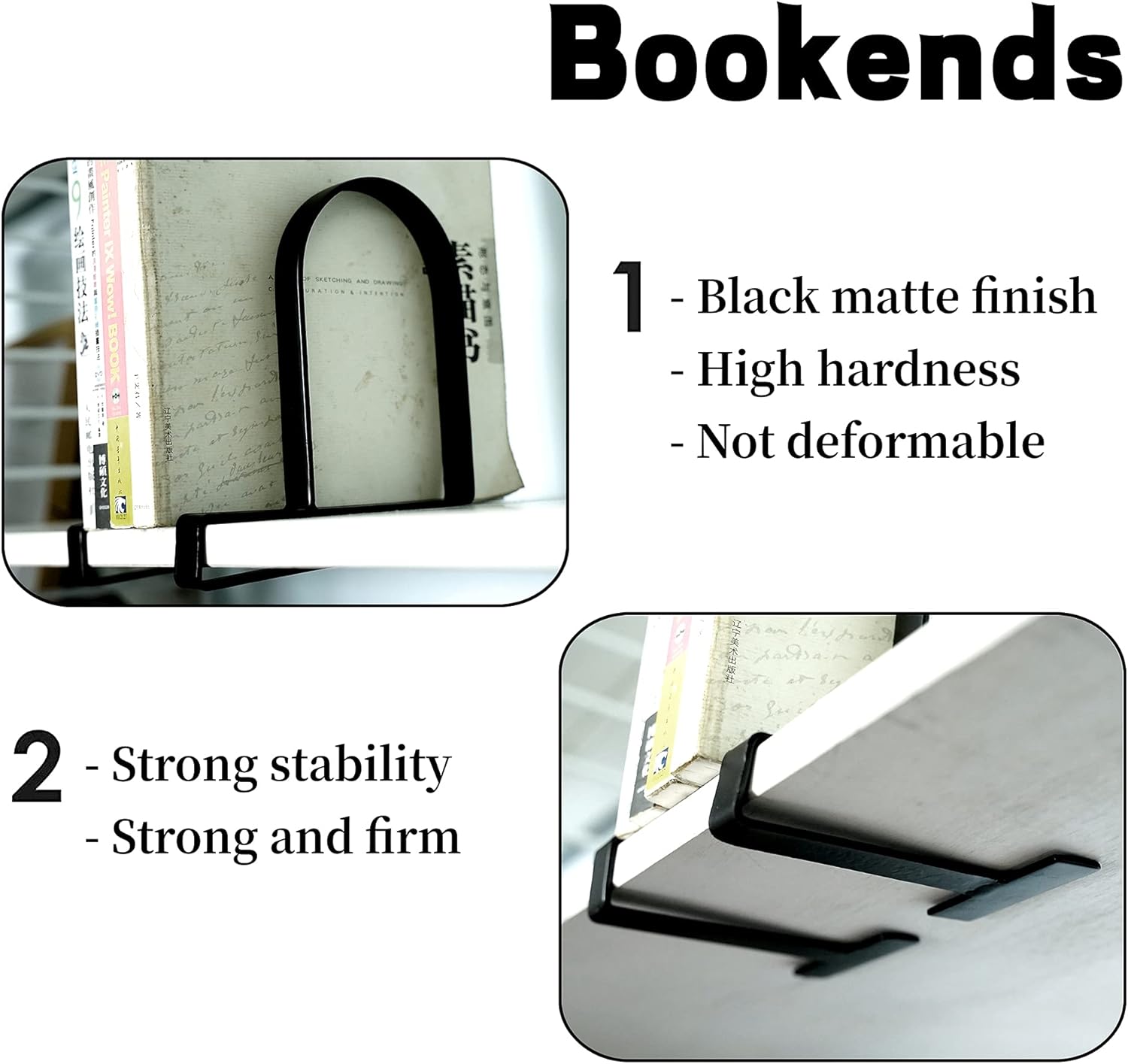 Metal Book Ends / Normal / Black