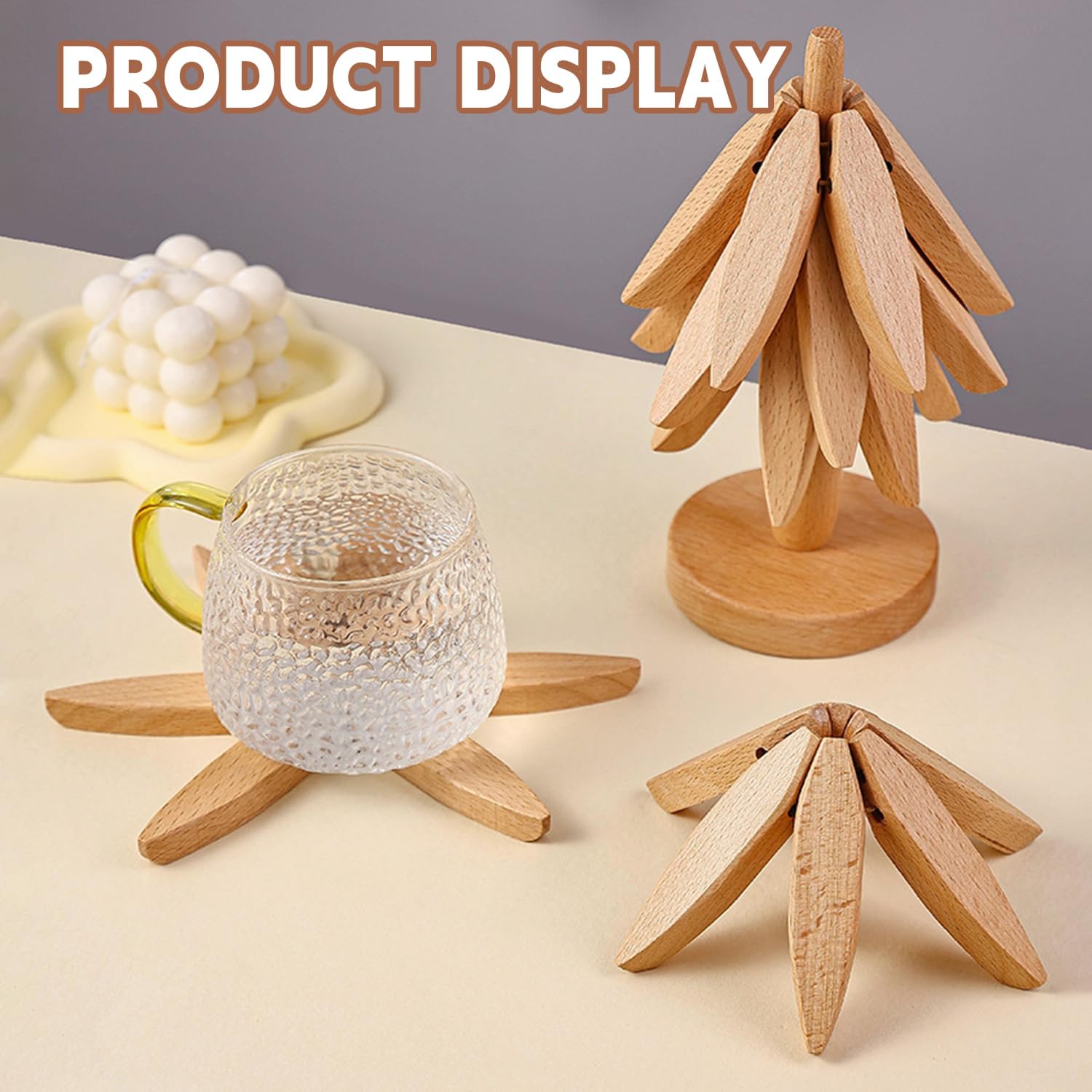 4 Trivets + 1 Stand for Hot Dishes / Black Walnut