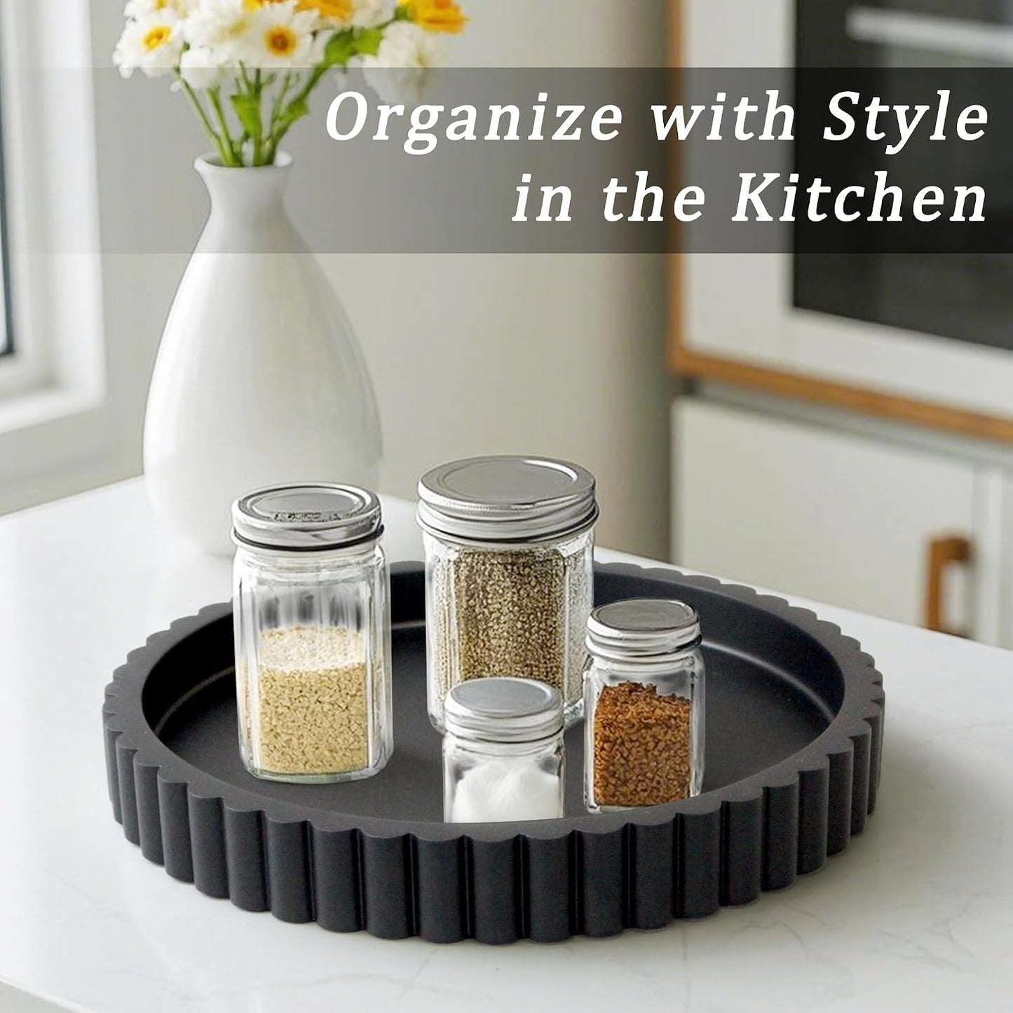 Modern Organizer / Decorative Coffee Table Tray / Black