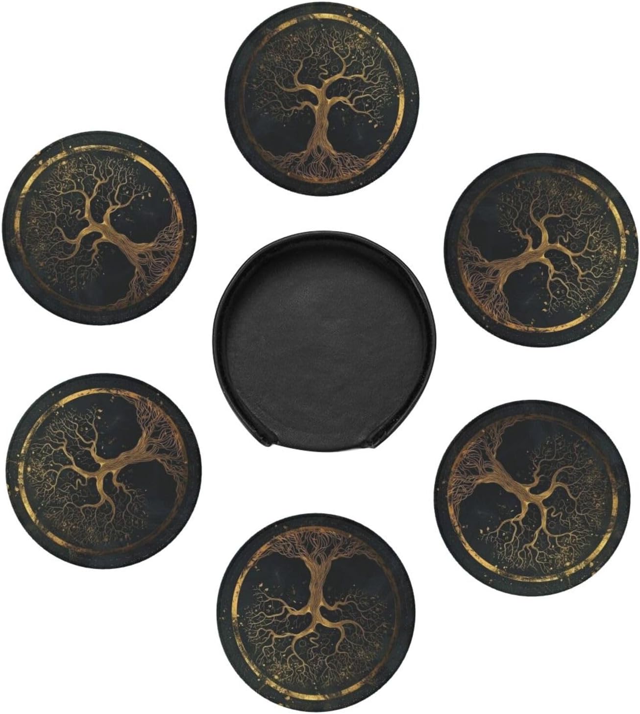 Holder Stand / Cork Base Table / Marble Gold Tree / Set of 6