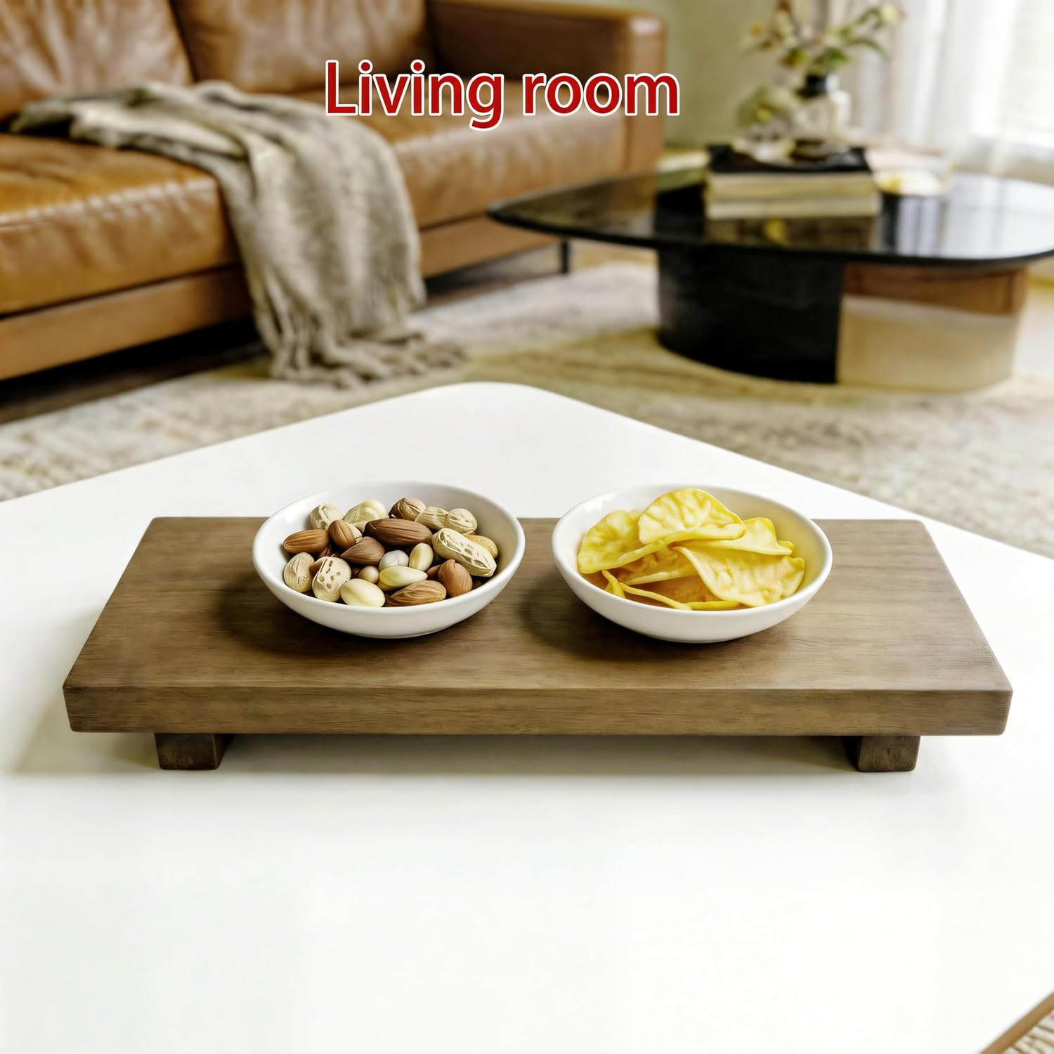 Wood Pedestal Stand / Walnut / 16 x 8