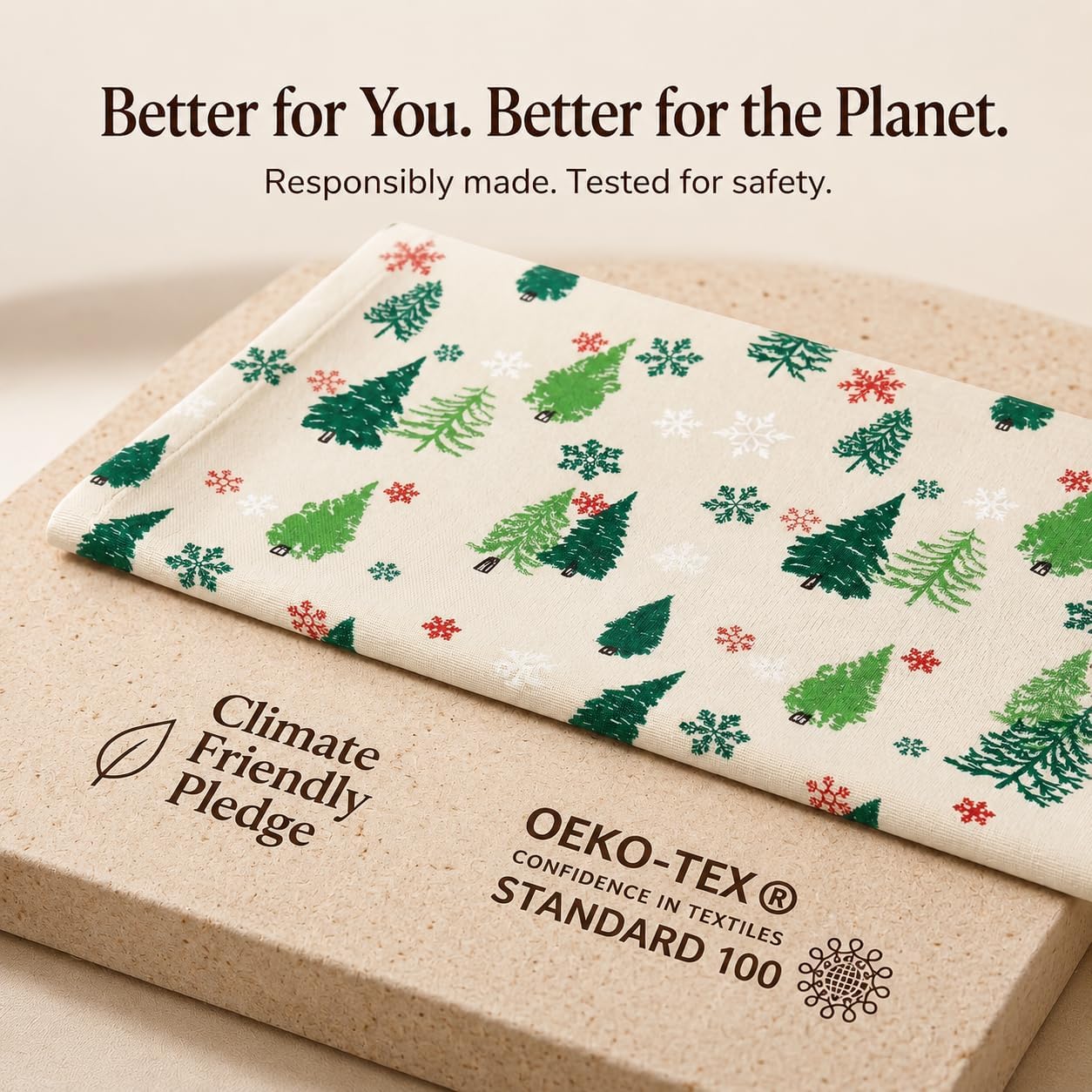 Urban Villa Kitchen Towels Cotton Dish Towels 20”x30” (Set of 6) Grn Tree Print