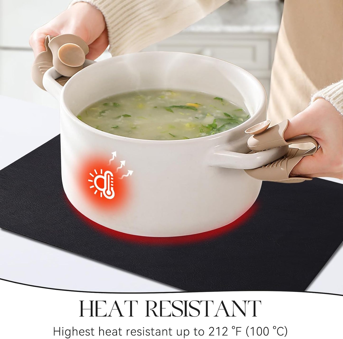 MOSAYT Vinyl Placemats Set of 12-12 X 17 Inch - Faux Leather 100% Waterproof Oil-Proof Wipeable PU Place Mats, Heat