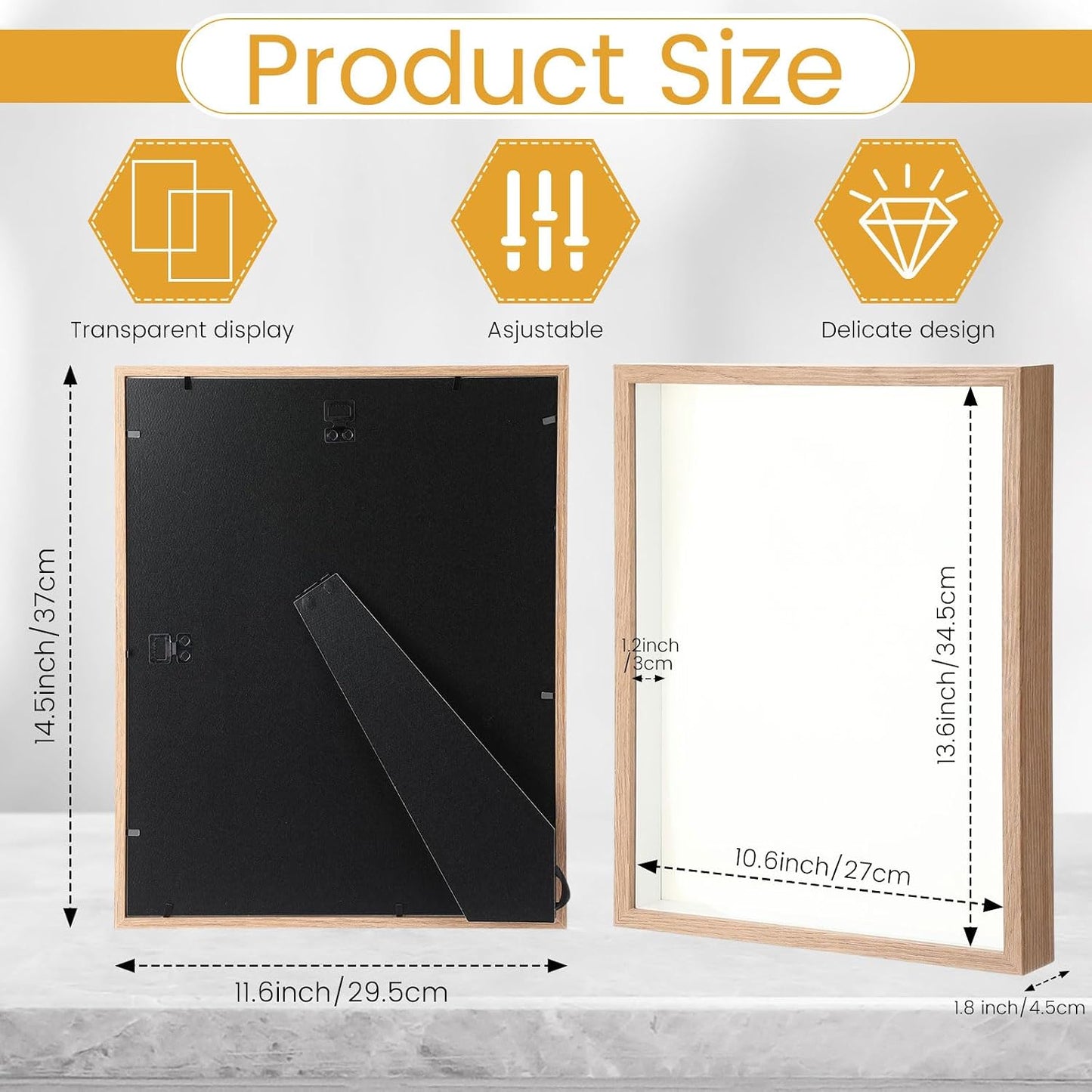 Ripeng 16 Pack 11x14 Inch Shadow Box Frame Display Cases, Deep Picture Frames for Wedding Bouquet Preservation