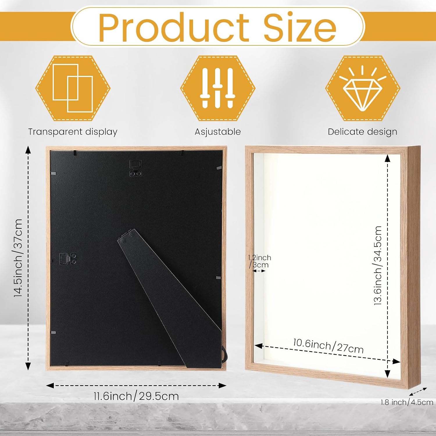 Ripeng 16 Pack 11x14 Inch Shadow Box Frame Display Cases, Deep Picture Frames for Wedding Bouquet Preservation